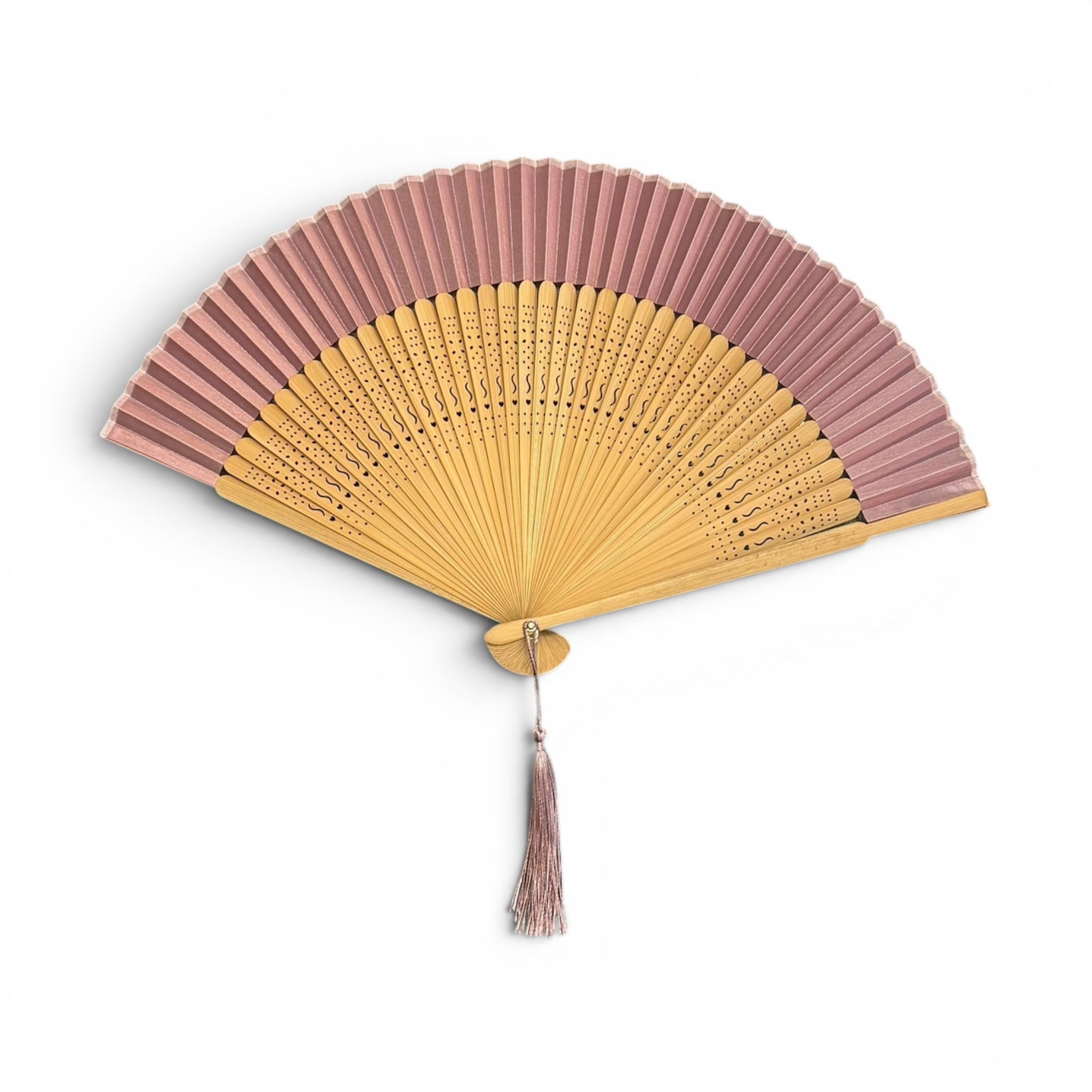 Ventaglio In Bamboo e Seta Tinta Unita Diam. 37 cm.