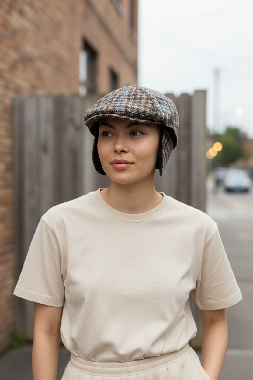 Coppola In Pura Lana 6 Spicchi Con Paraorecchie