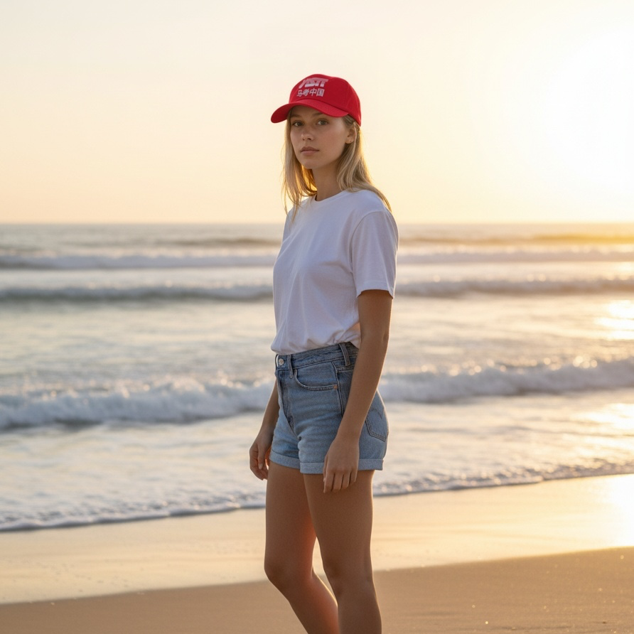 Cappellino Baseball In Cotone Rosso Con Ricamo - Visit