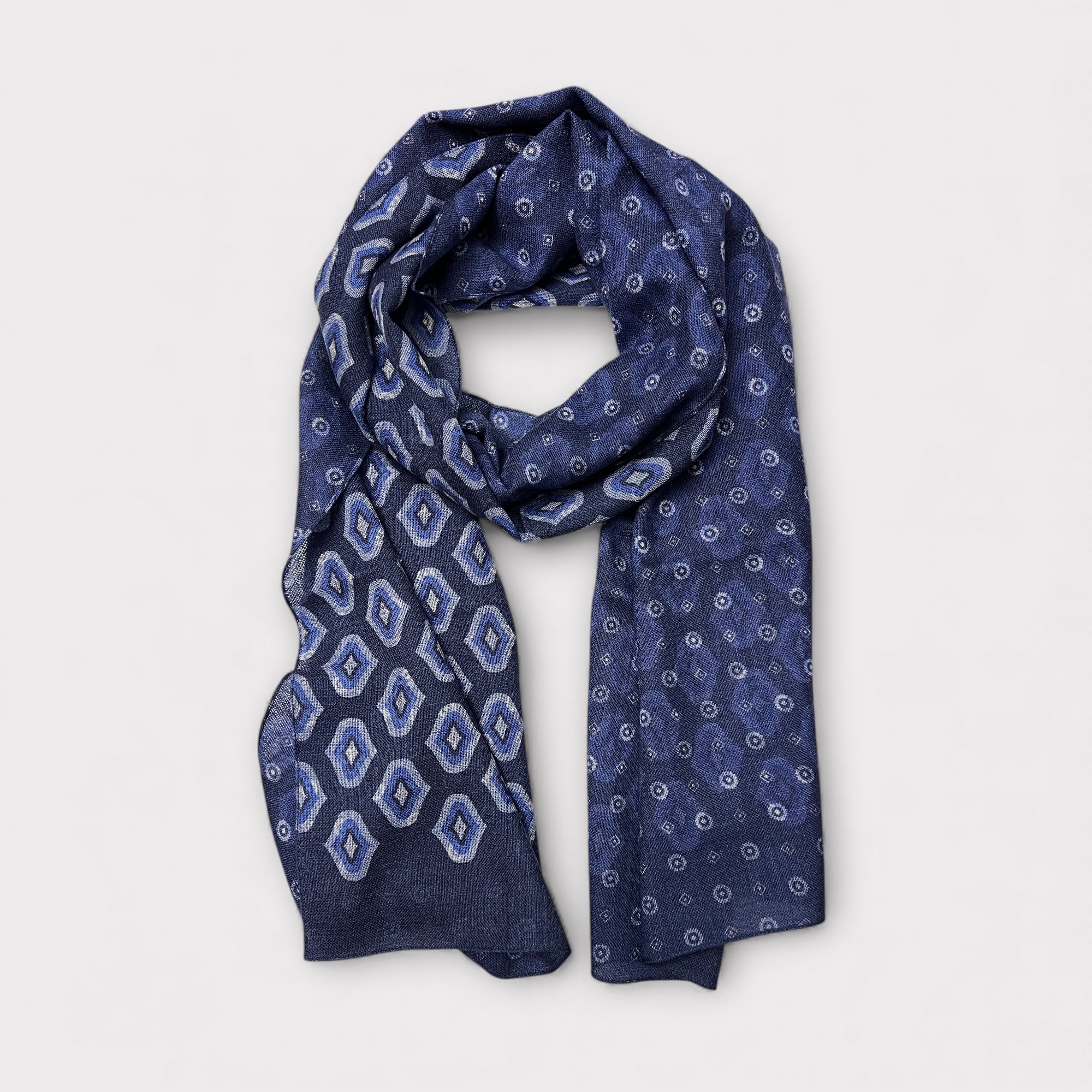 Sciarpa Uomo In Tessuto Di Lana Fantasia Reversibile 45 cm x180 cm