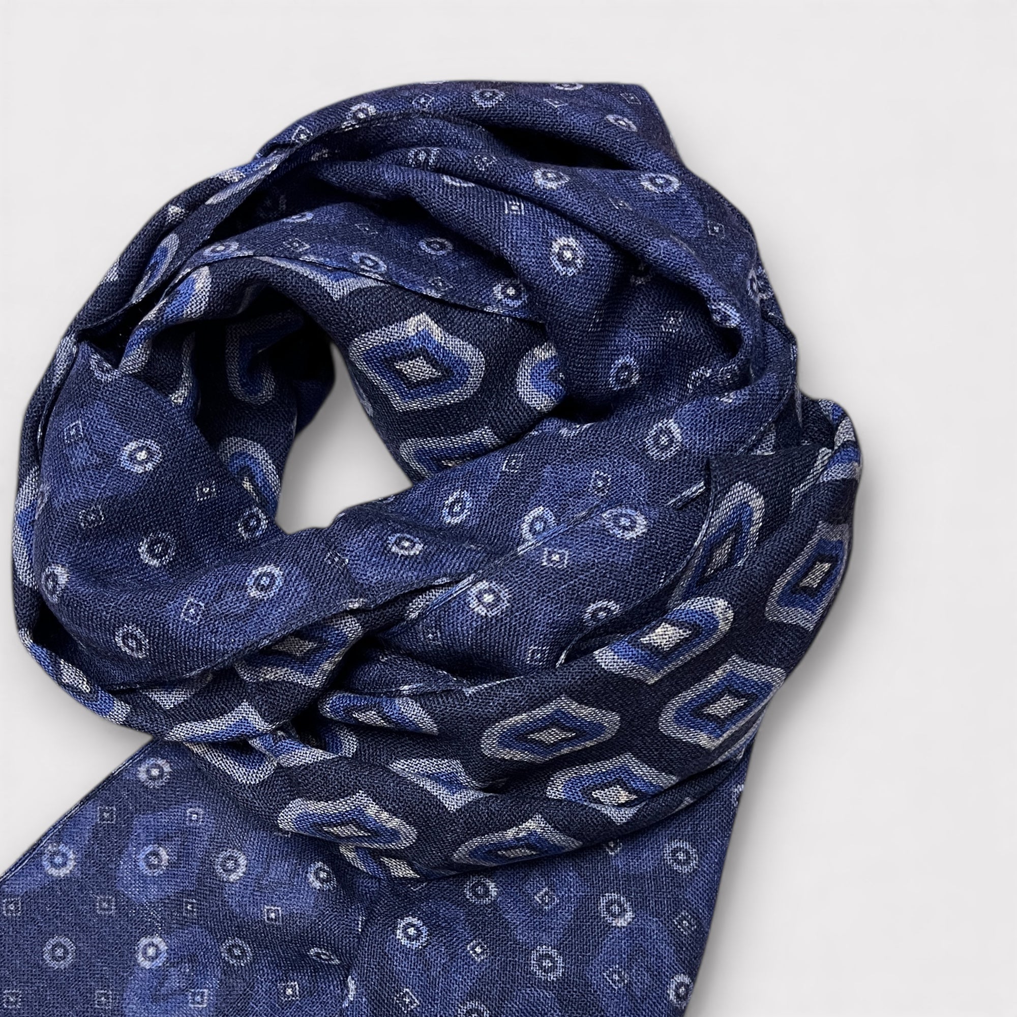 Sciarpa Uomo In Tessuto Di Lana Fantasia Reversibile 45 cm x180 cm