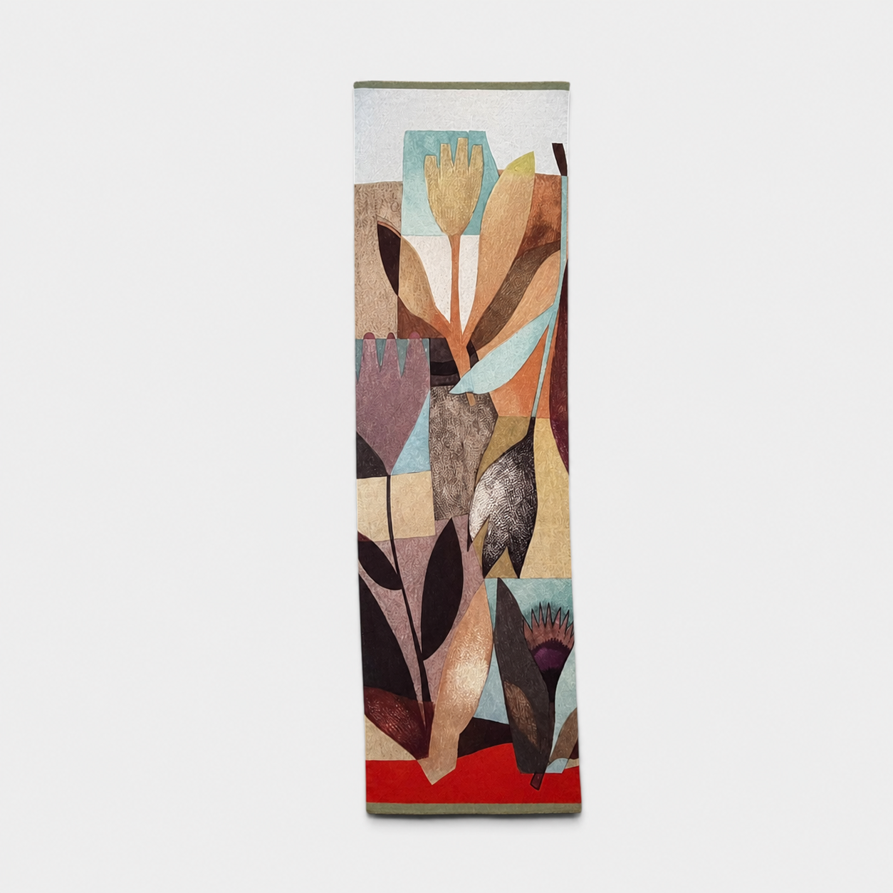 Sciarpa Morbida Invernale In Tessuto Di Pura Lana Motivo Tulipano 55x190 cm