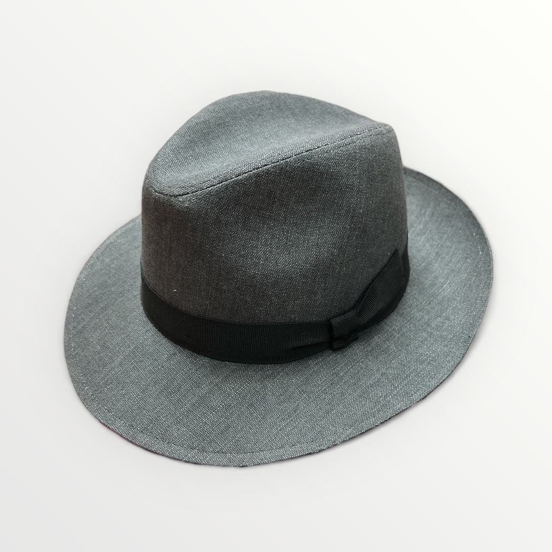 Cappello Fedora Estivo In Tessuto Lino