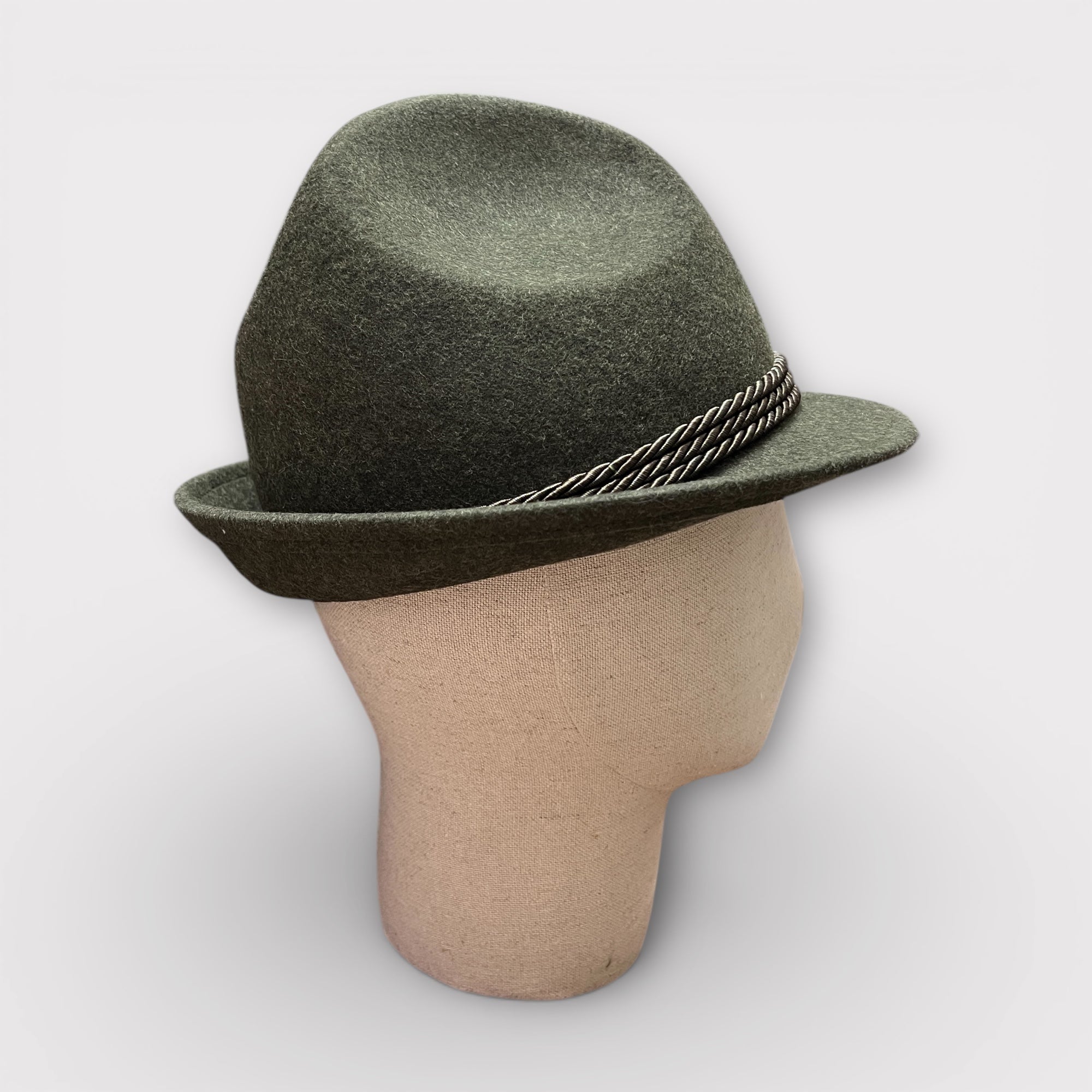 Cappello Tre Fosse Tirolese Verde cordino In Seta e Piuma