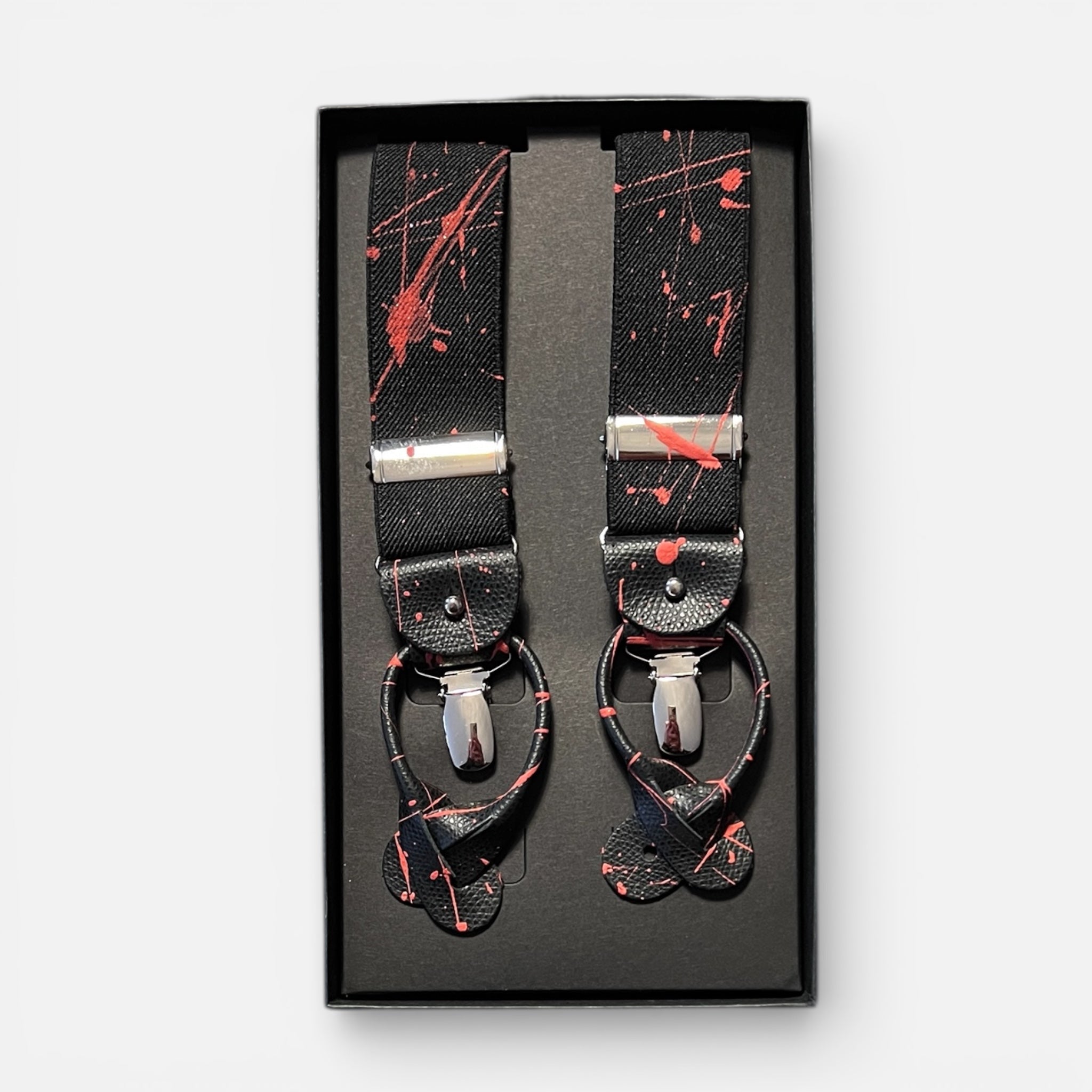 Bretelle Larghe Elastiche Dipinte A mano con Asole in Pelle Mamiki - Cappelleria Bacca