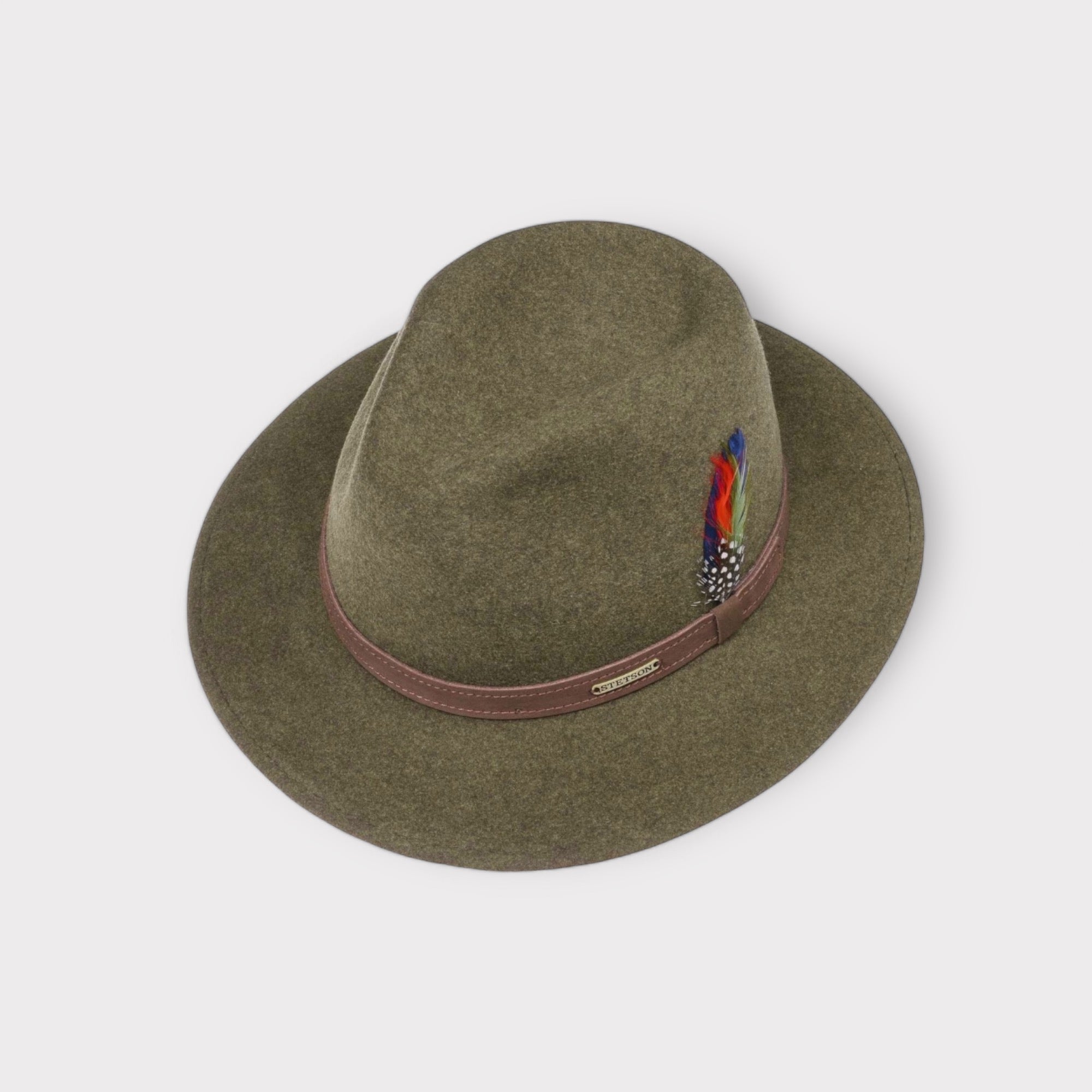 Cappello Stetson Traveller In Feltro Verde Di Pura Lana