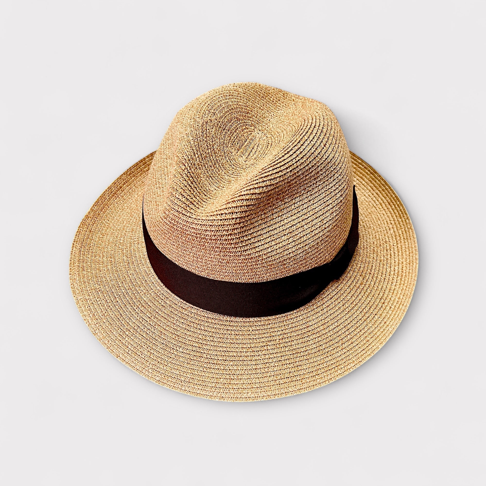 Cappello Fedora Estivo In Paglia Nastro Marrone