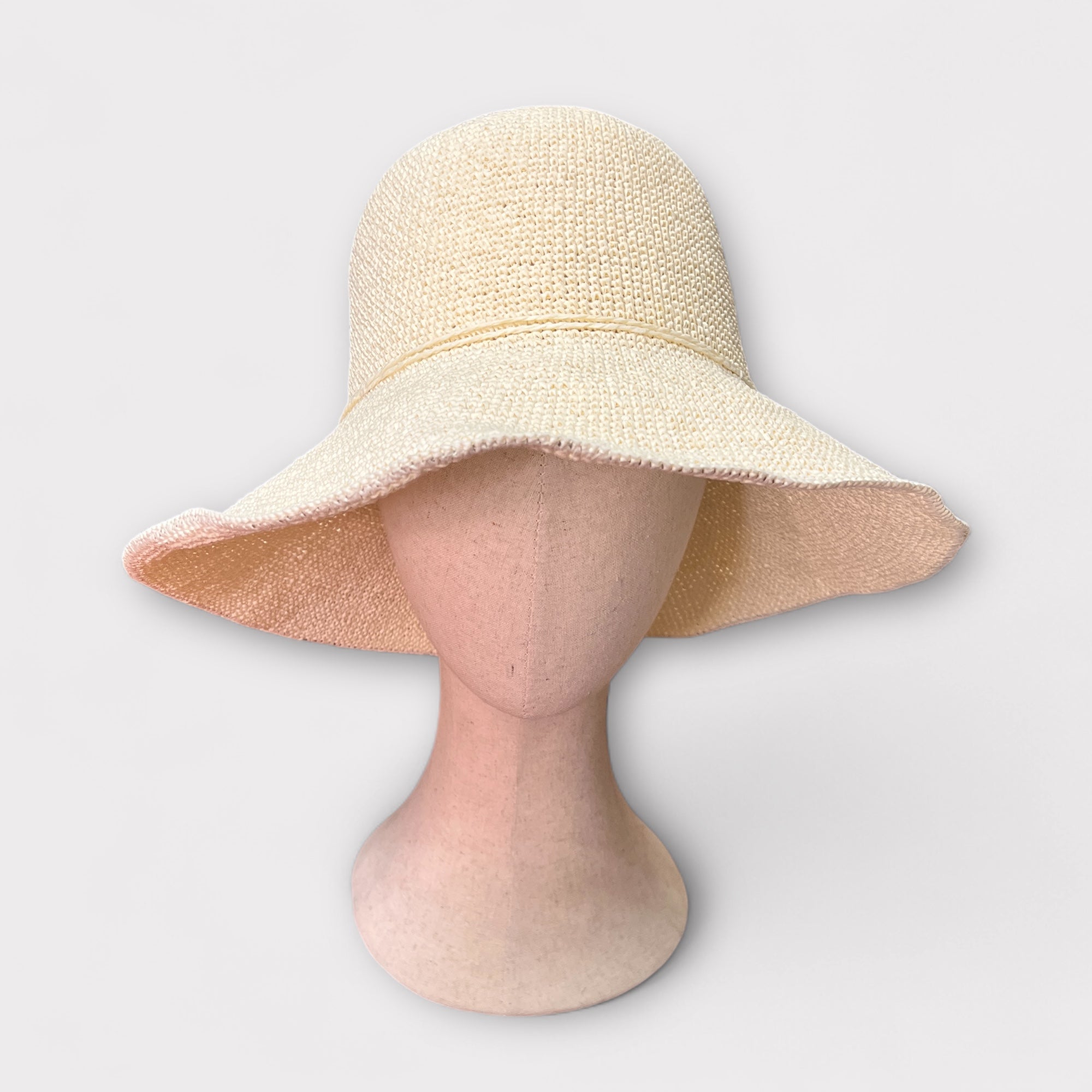 Cappello In Paglia Crochet Pieghevole