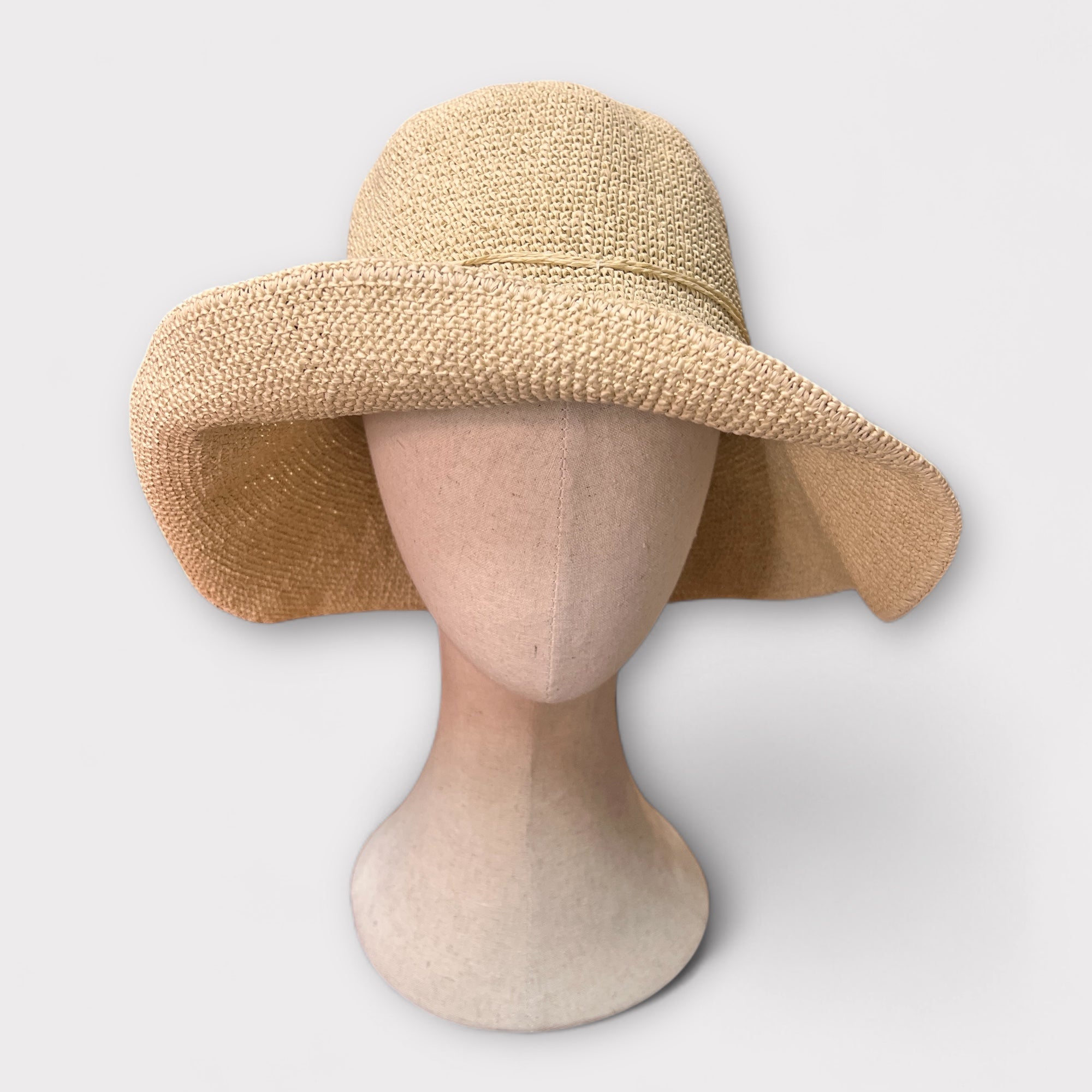 Cappello In Paglia Crochet Pieghevole