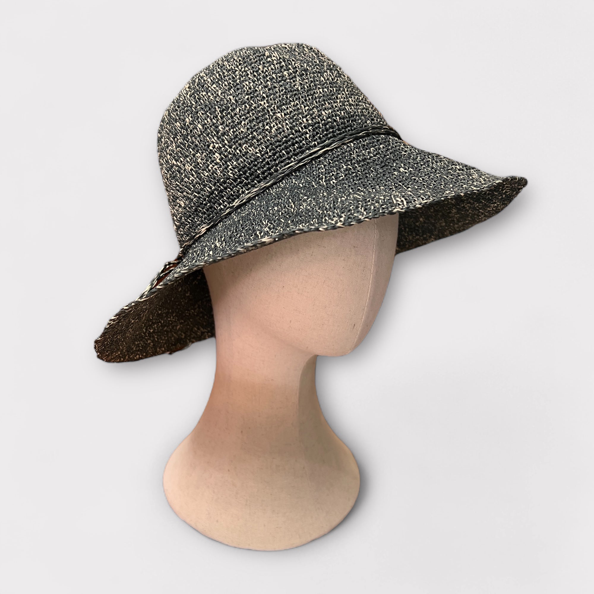 Cappello In Paglia Crochet Pieghevole