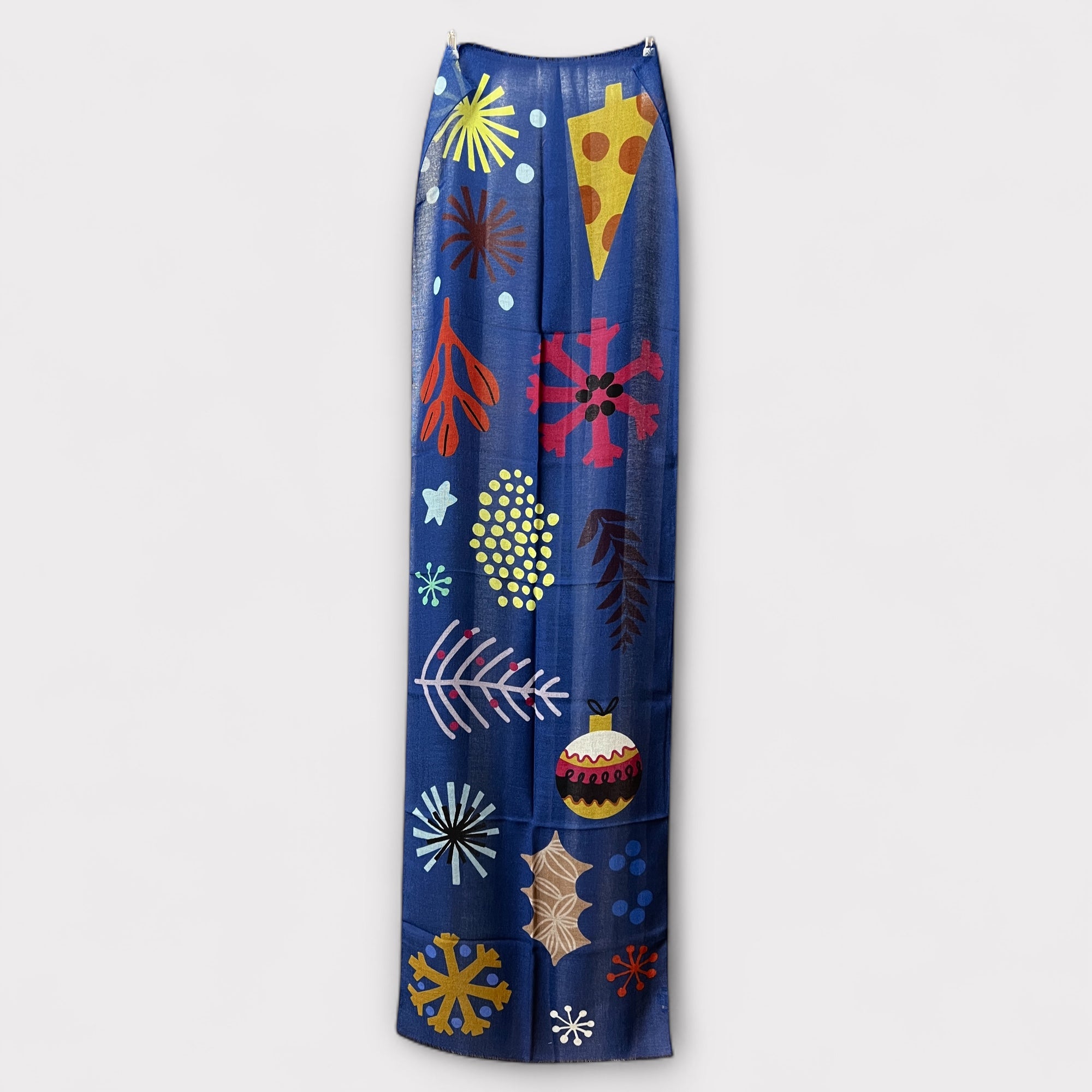 Sciarpa Invernale Sottile In Pura Lana Fantasia 55 x 190 cm