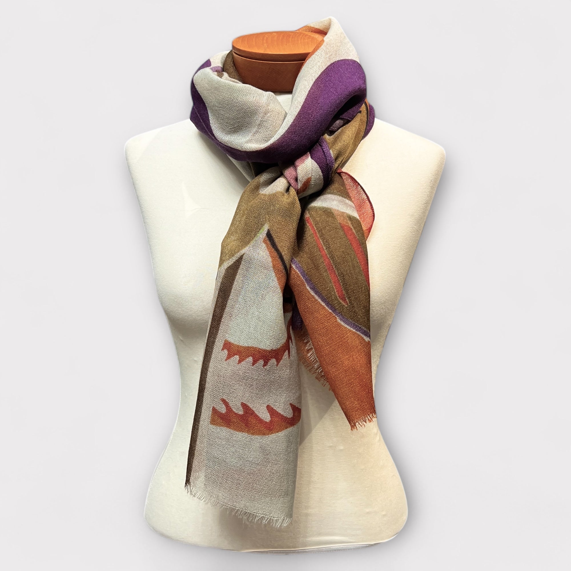 Sciarpa Sottile In Pura Lana Fiore 55 x 190 cm