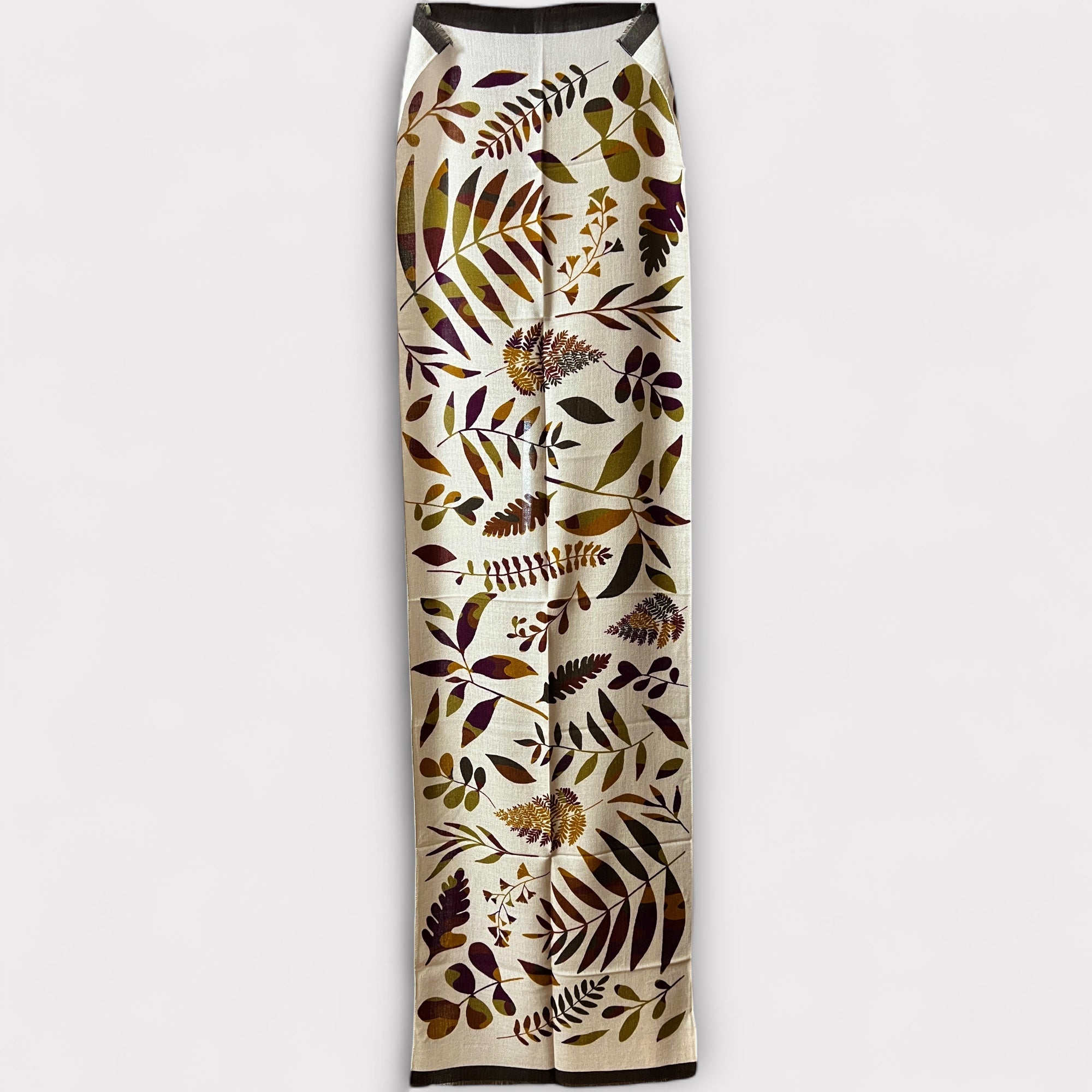 Sciarpa Sottile Unisex In Twill Di Pura Lana 55 x 190 cm