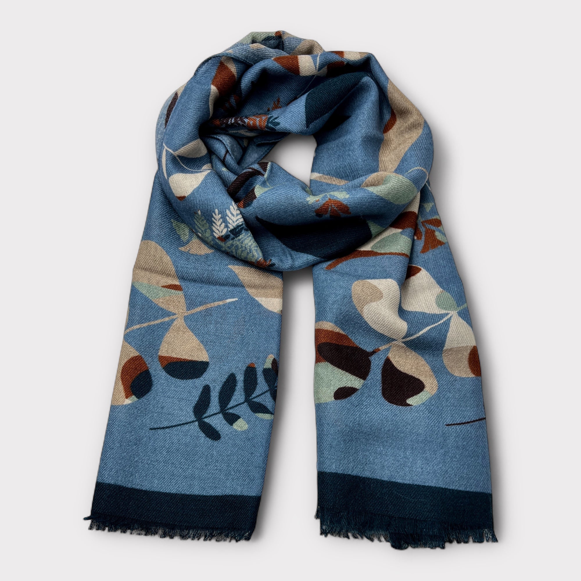 Sciarpa Sottile Unisex In Twill Di Pura Lana 55 x 190 cm