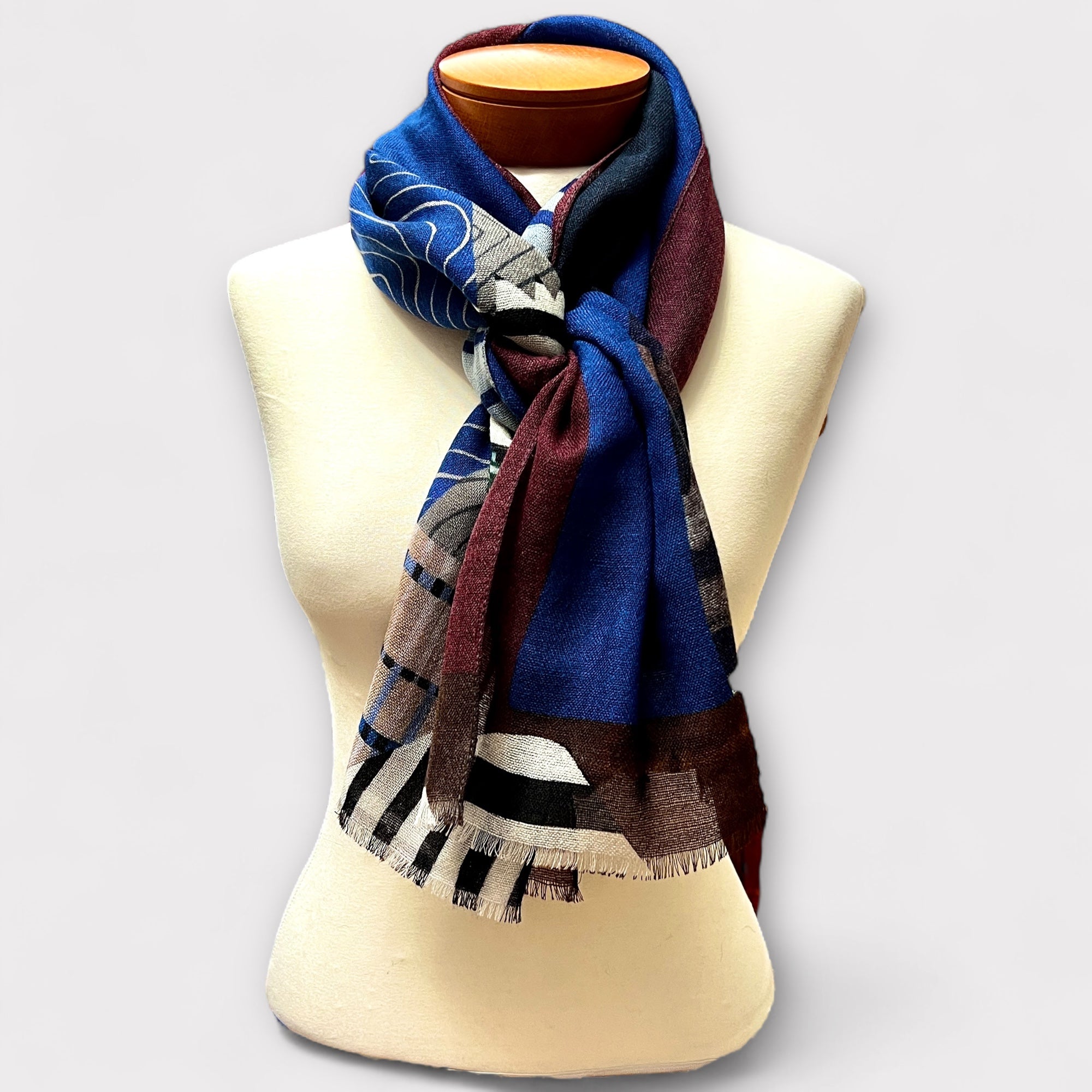 Sciarpa Unisex Sottile In Tessuto Di Pura Lana 55 x 190 cm