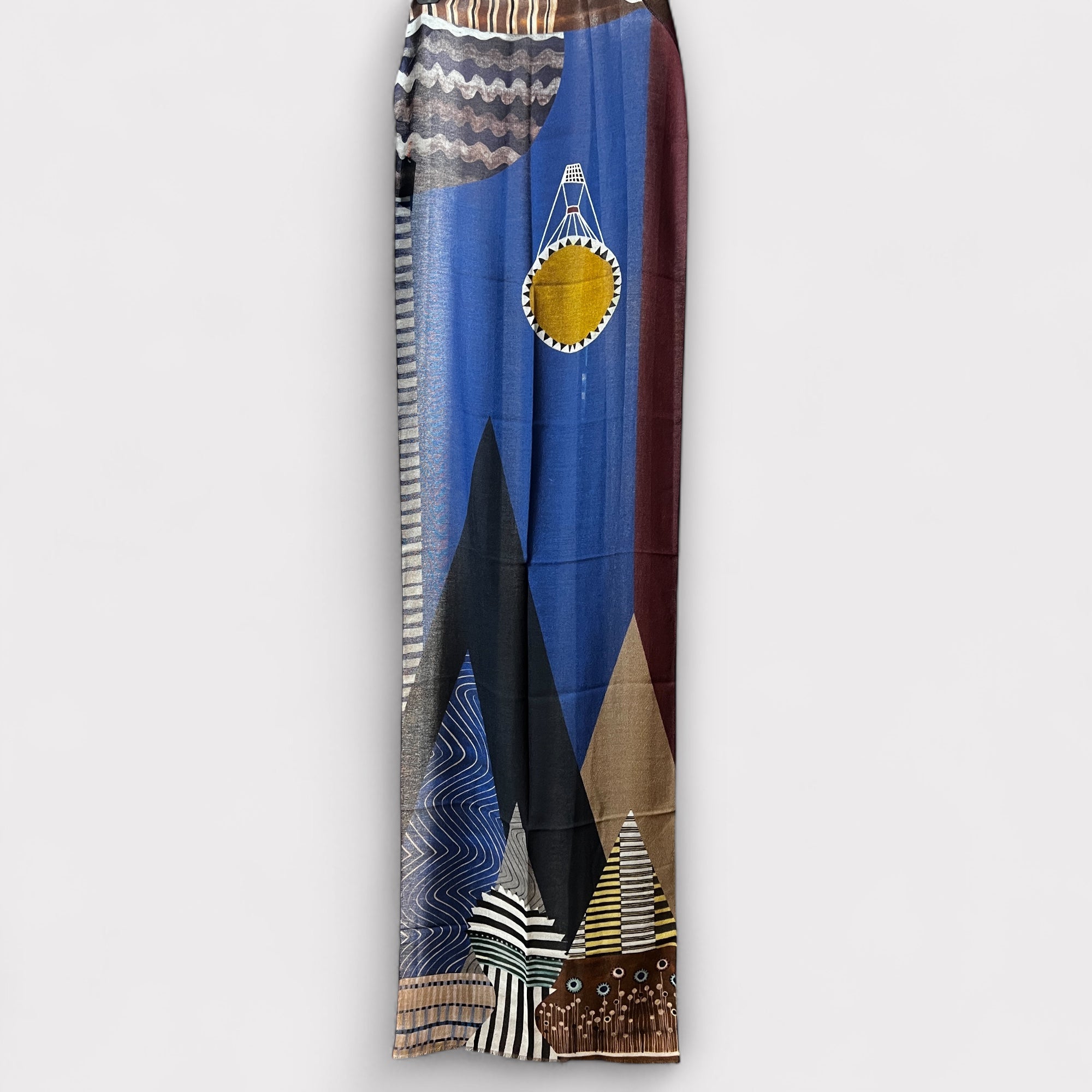 Sciarpa Unisex Sottile In Tessuto Di Pura Lana 55 x 190 cm