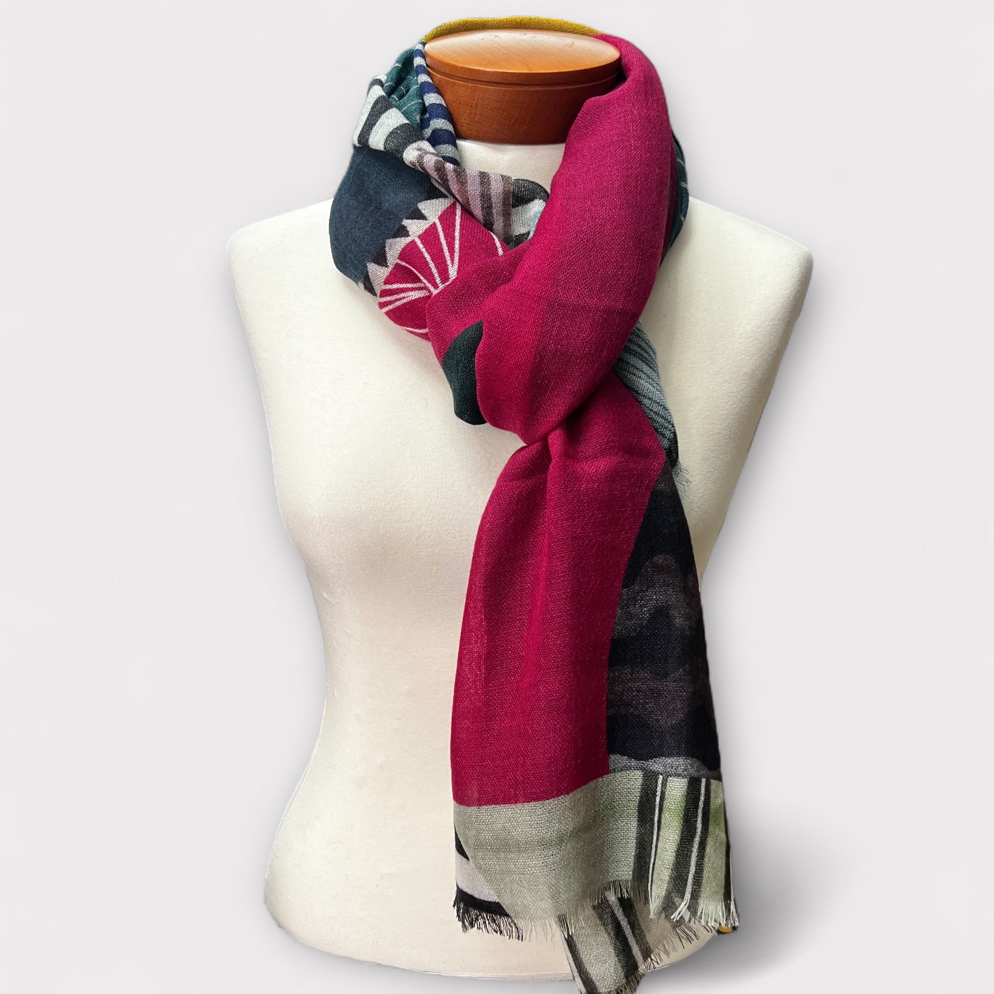 Sciarpa Unisex Sottile In Tessuto Di Pura Lana 55 x 190 cm