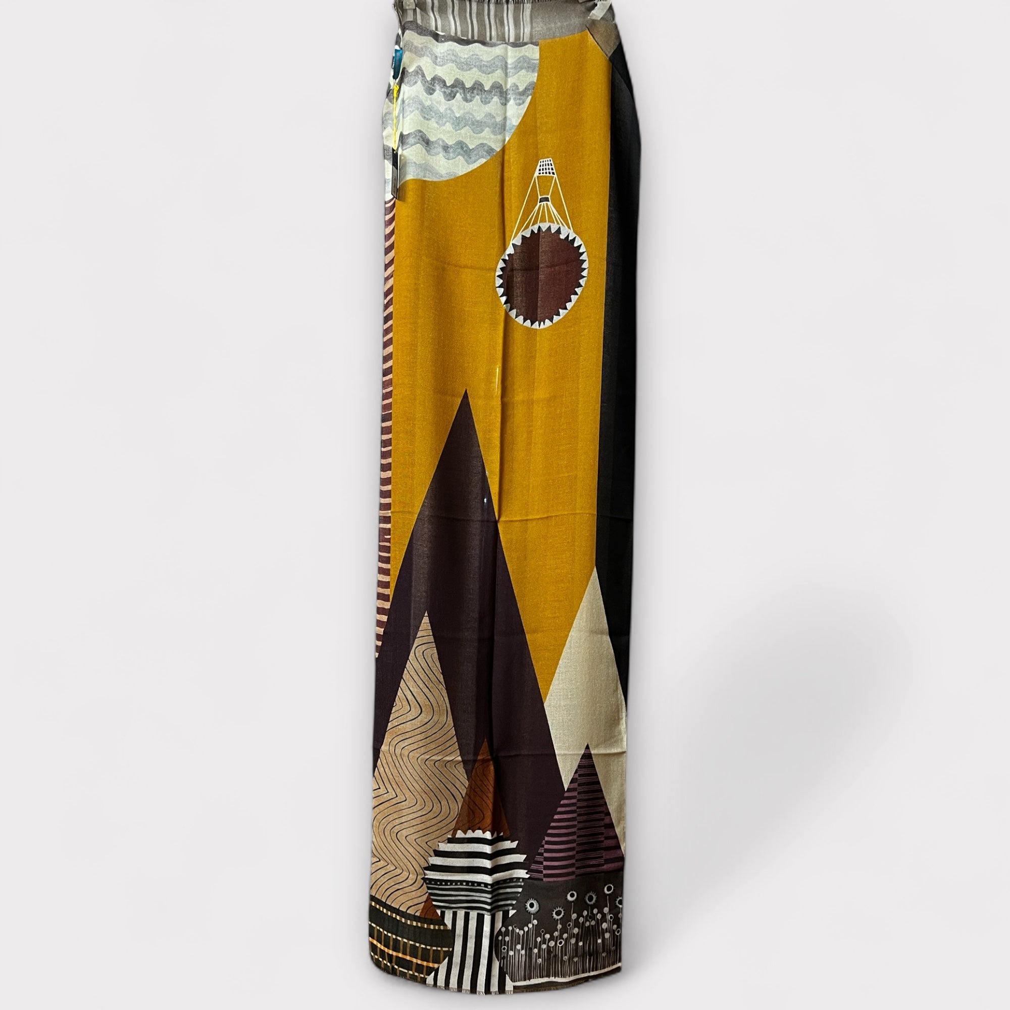 Sciarpa Unisex Sottile In Tessuto Di Pura Lana 55 x 190 cm