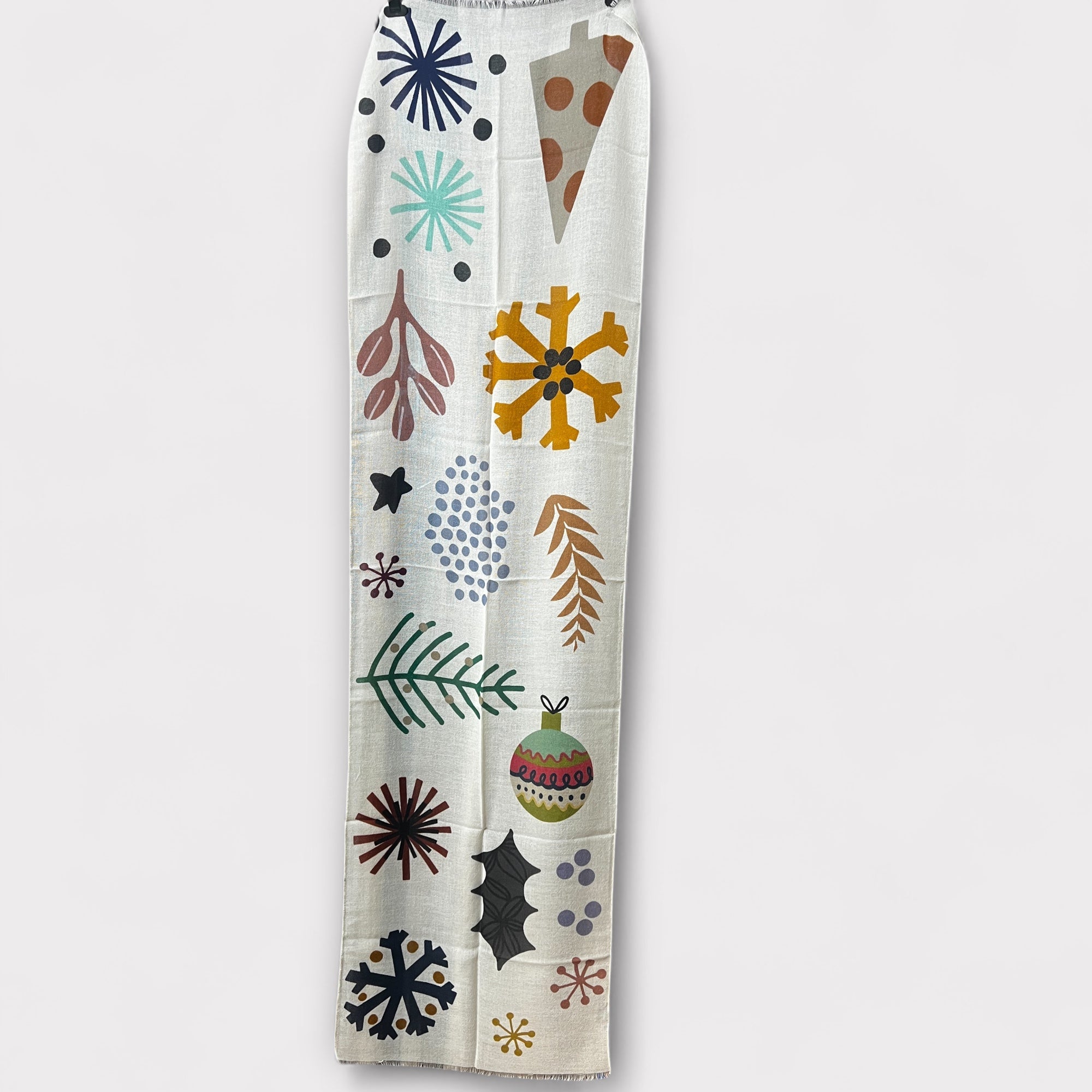 Sciarpa Invernale Sottile In Pura Lana Fantasia 55 x 190 cm