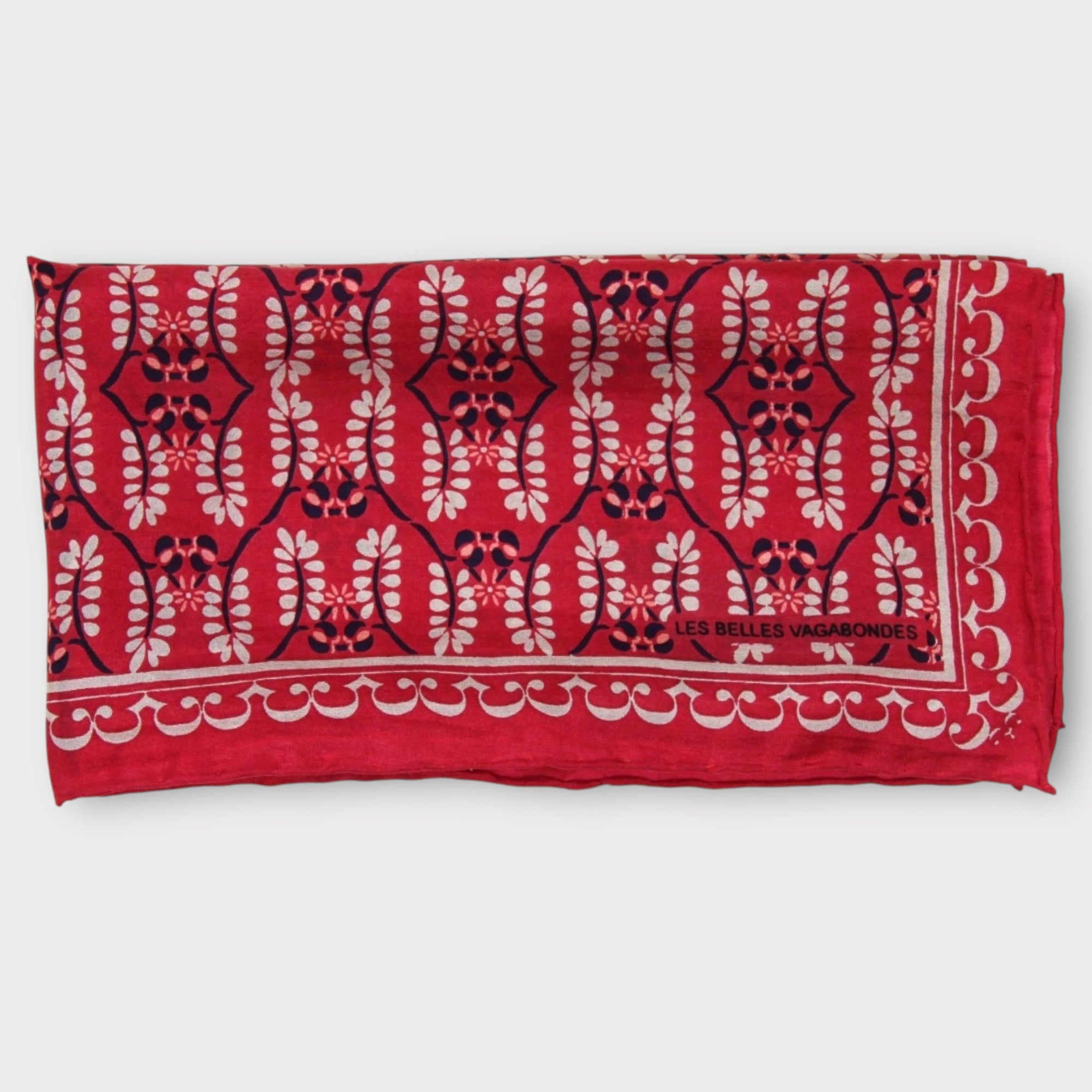 Foulard In Pura Seta 50 x 50 cm Albertine In Scatola Vintage