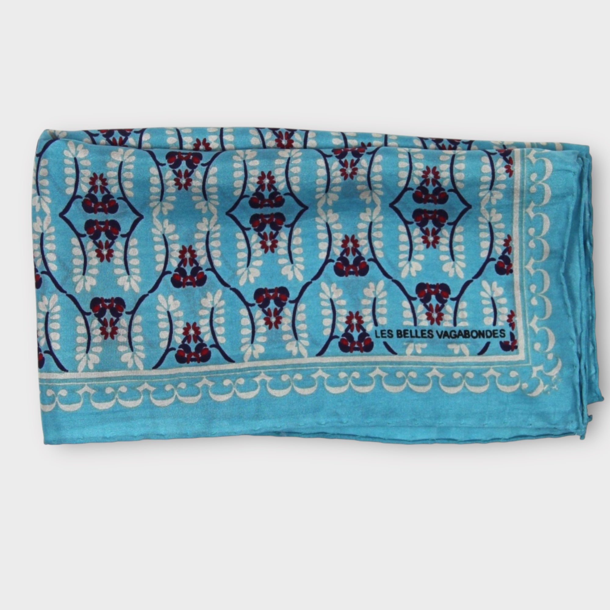 Foulard In Pura Seta 50 x 50 cm Albertine In Scatola Vintage