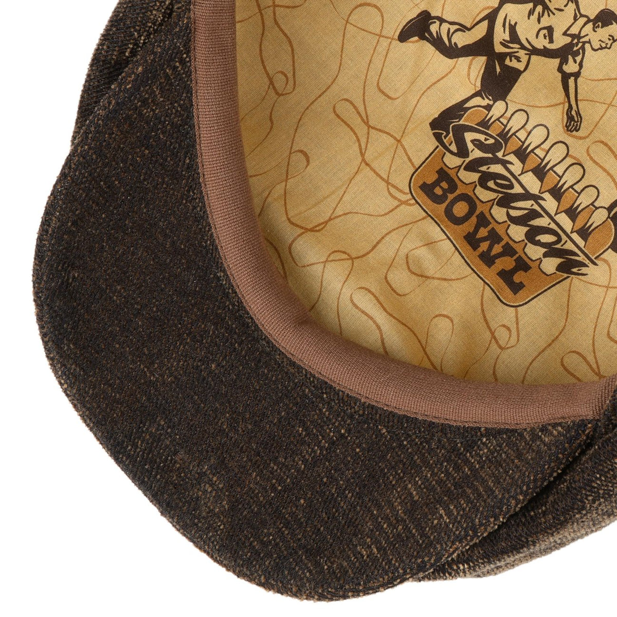 Coppola Irlandese 8 Spicchi Hatteras Stetson in Velluto Velvet Vintage Marrone + Portachiavi Bowling