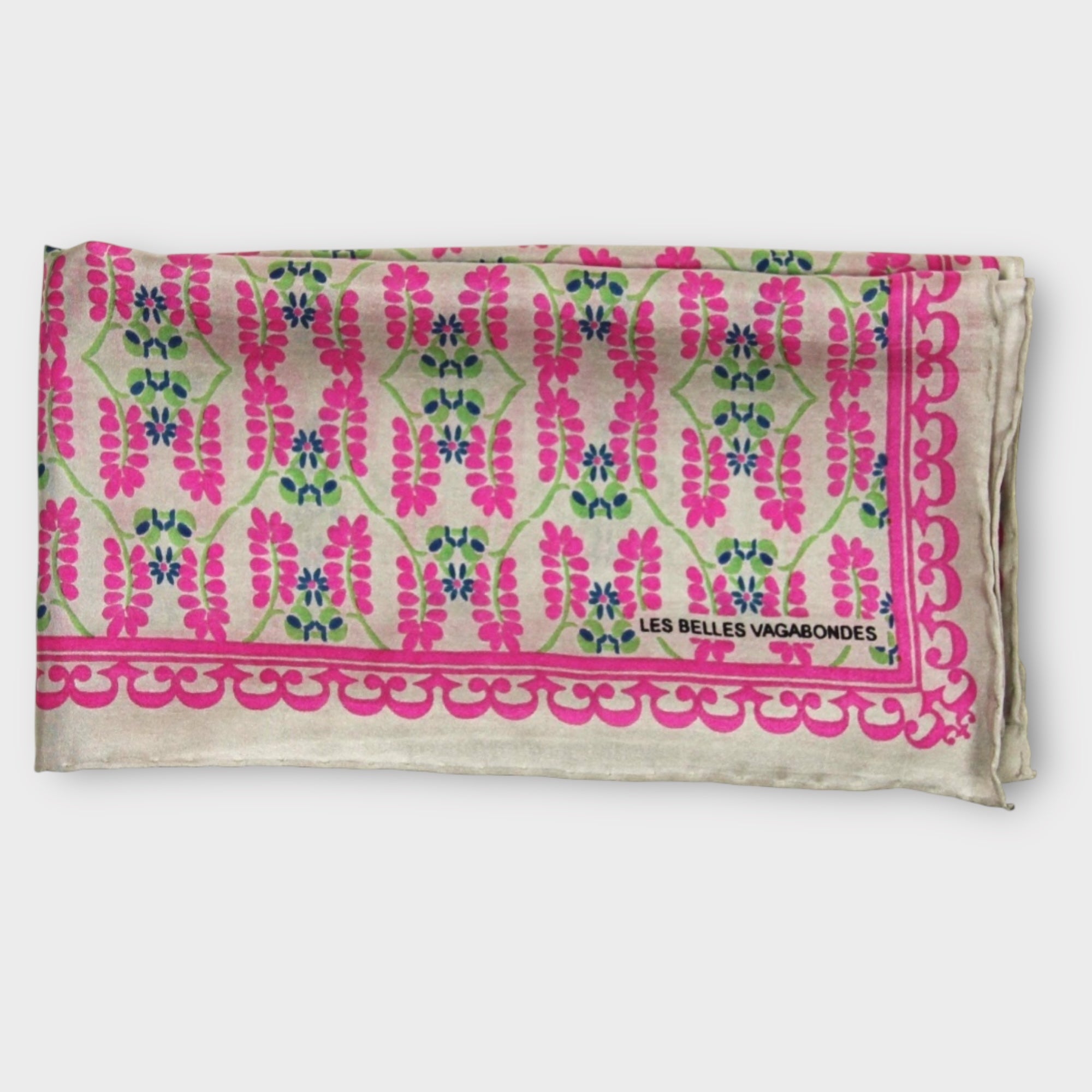 Foulard In Pura Seta 50 x 50 cm Albertine In Scatola Vintage