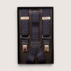 Bretelle A  X Larghe Elastiche Con Terminali In Pelle Micro Motivo