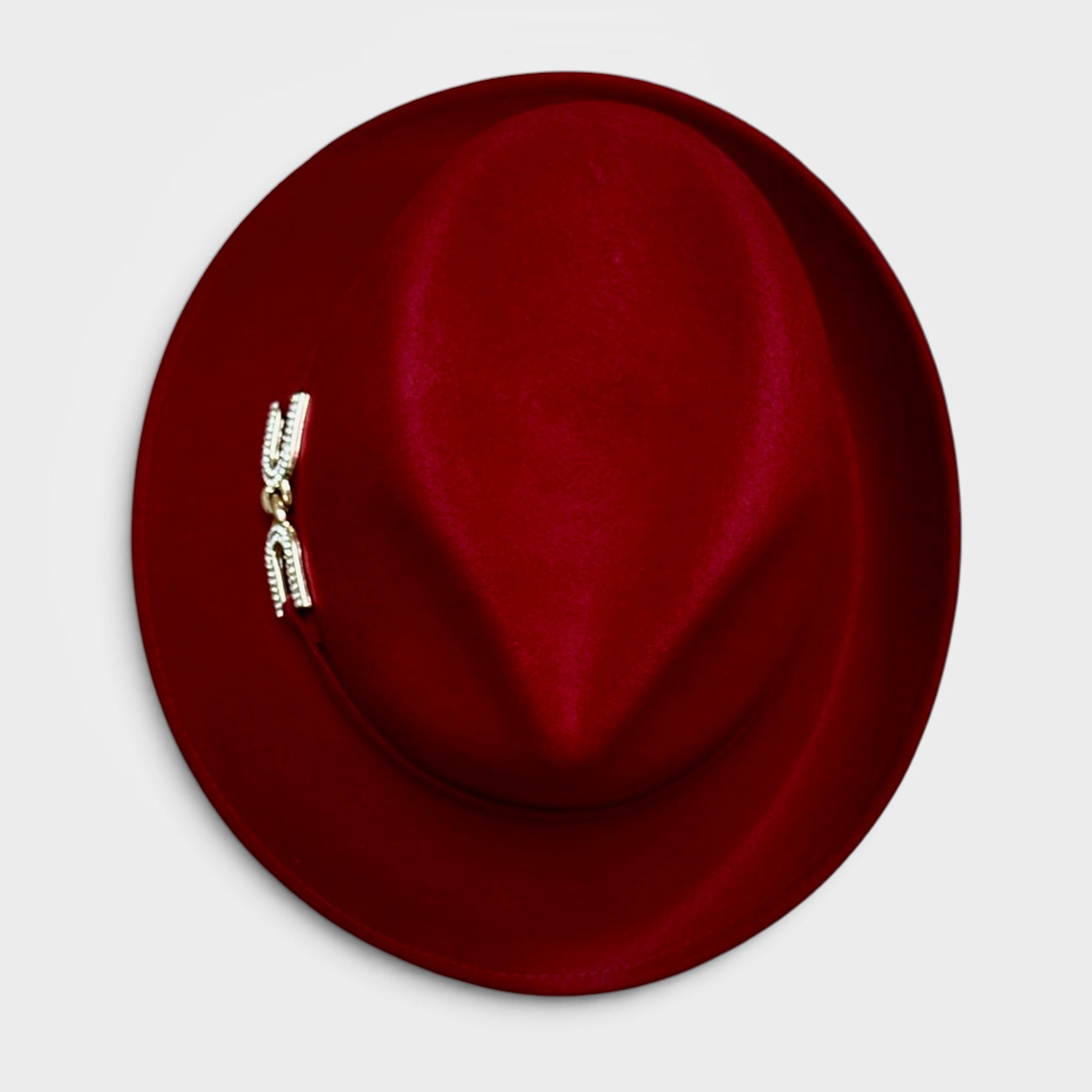 Cappello Donna In Feltro Di Lana Ala Asimmetrica E Decoro Strass