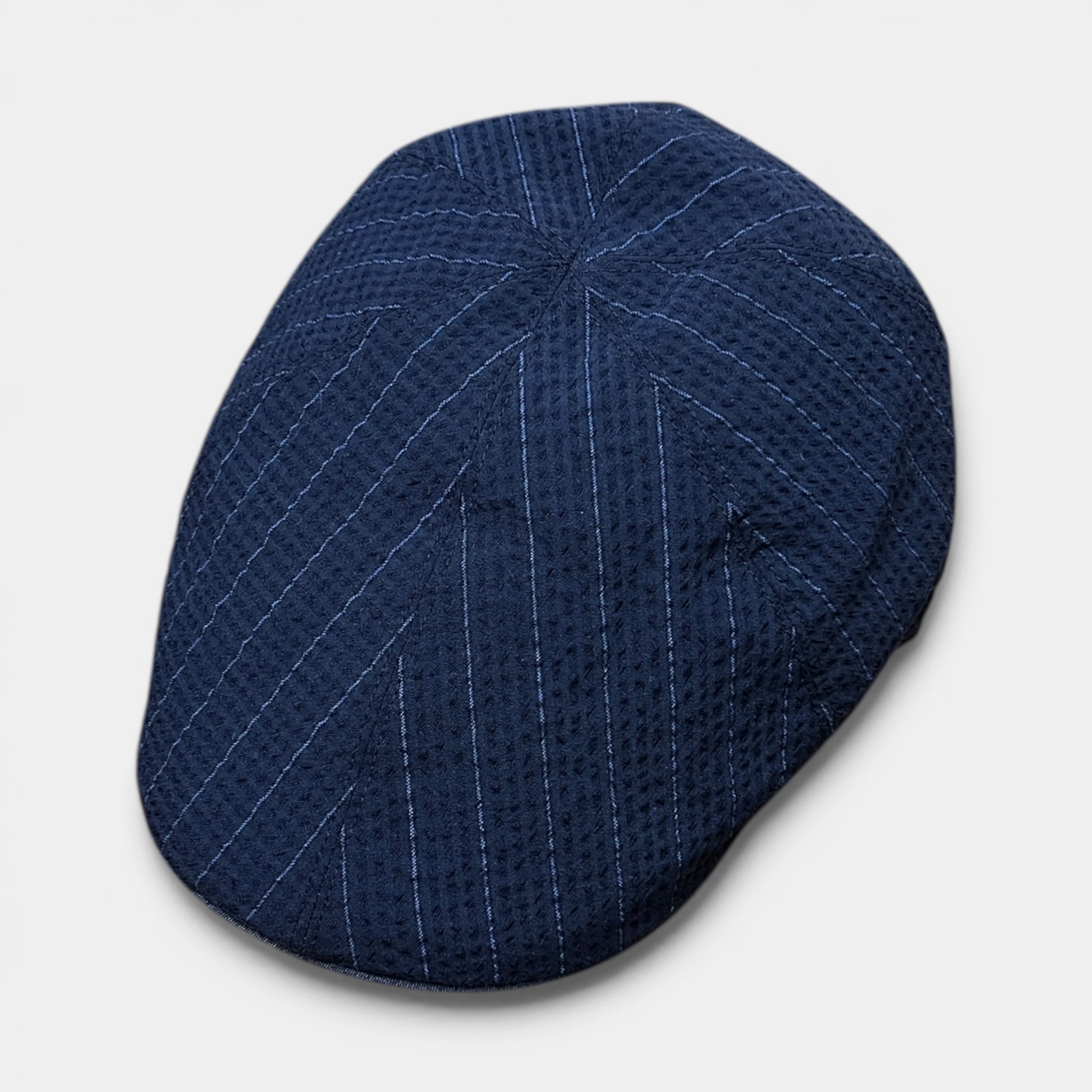 Coppola 6 Spicchi Estiva In Puro Cotone Blu Gessato