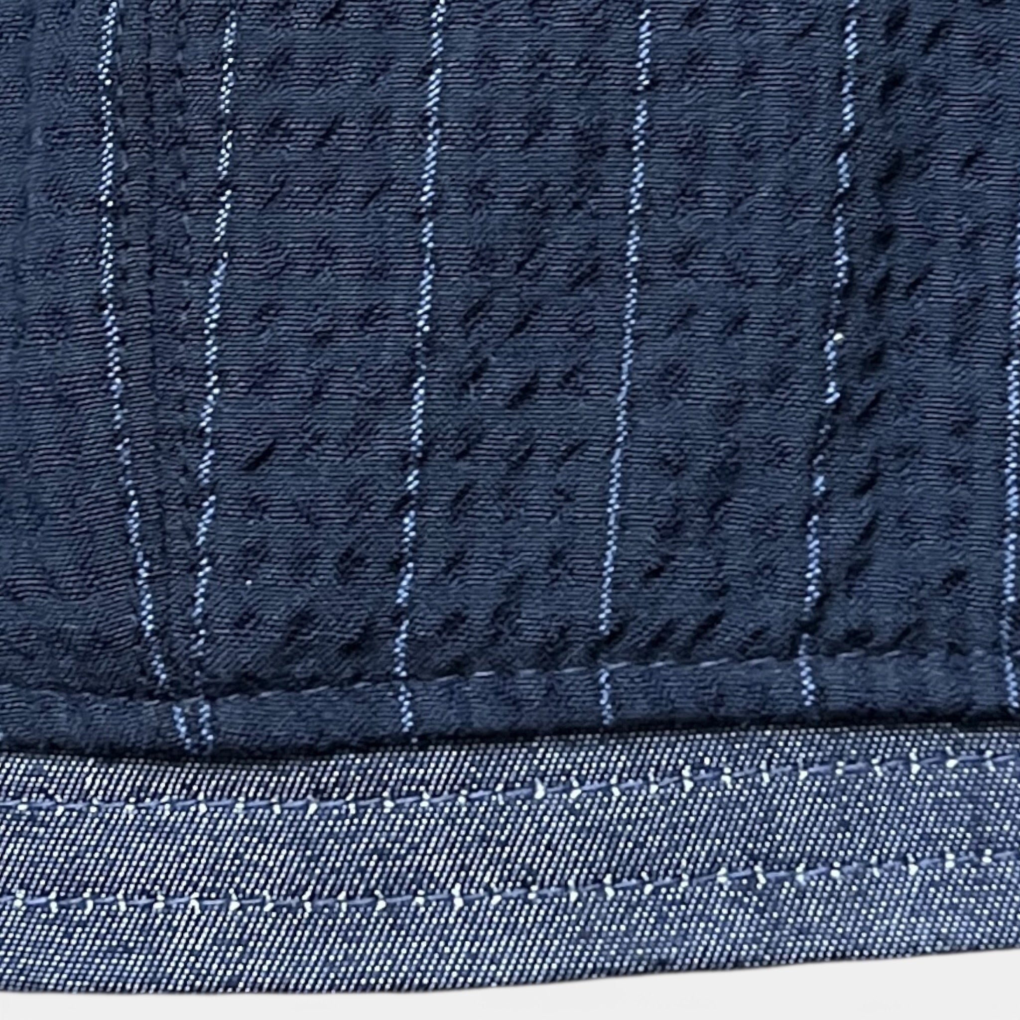 Coppola 6 Spicchi Estiva In Puro Cotone Blu Gessato