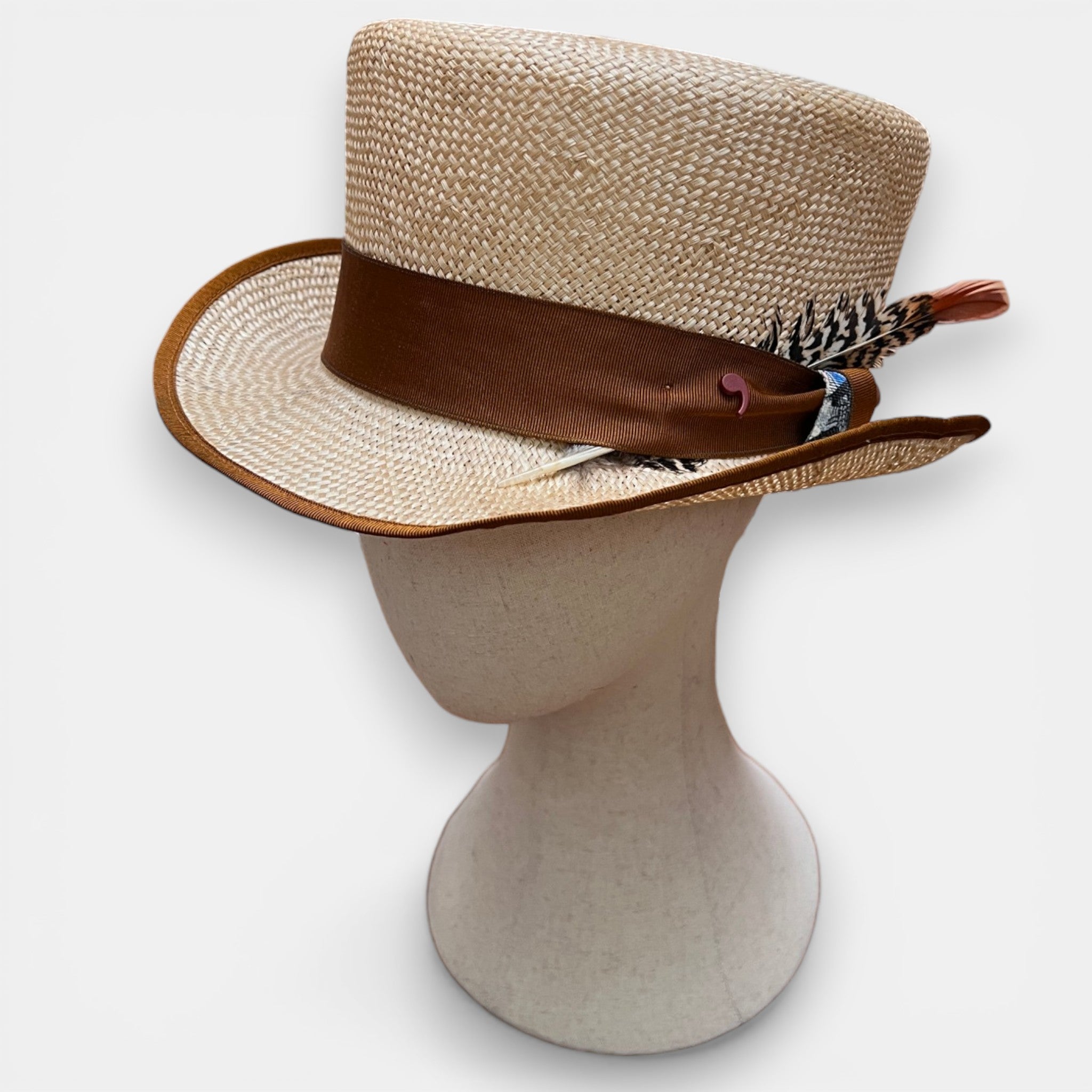 Cappello Cilindro Unisex in Paglia Sisal intrecciata Alfonso D'Este