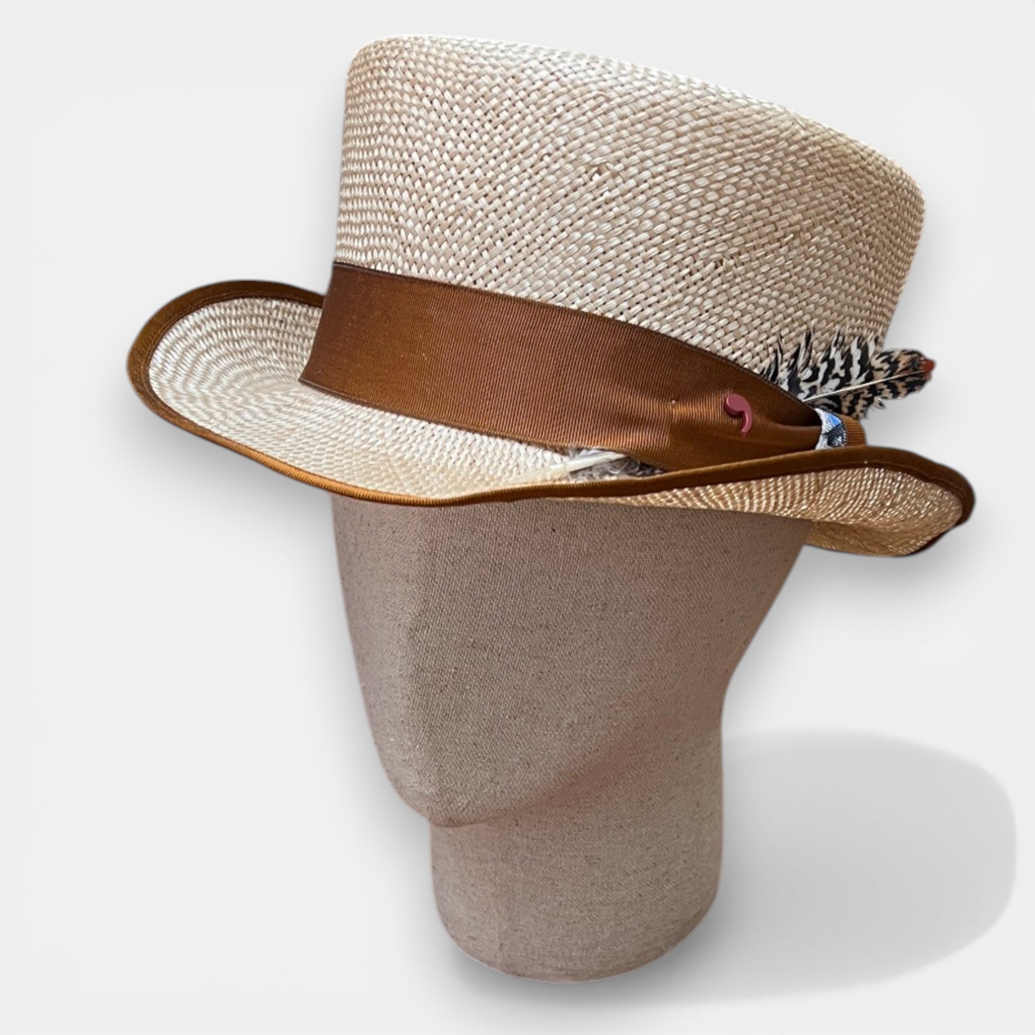 Cappello Cilindro Unisex in Paglia Sisal intrecciata Alfonso D'Este