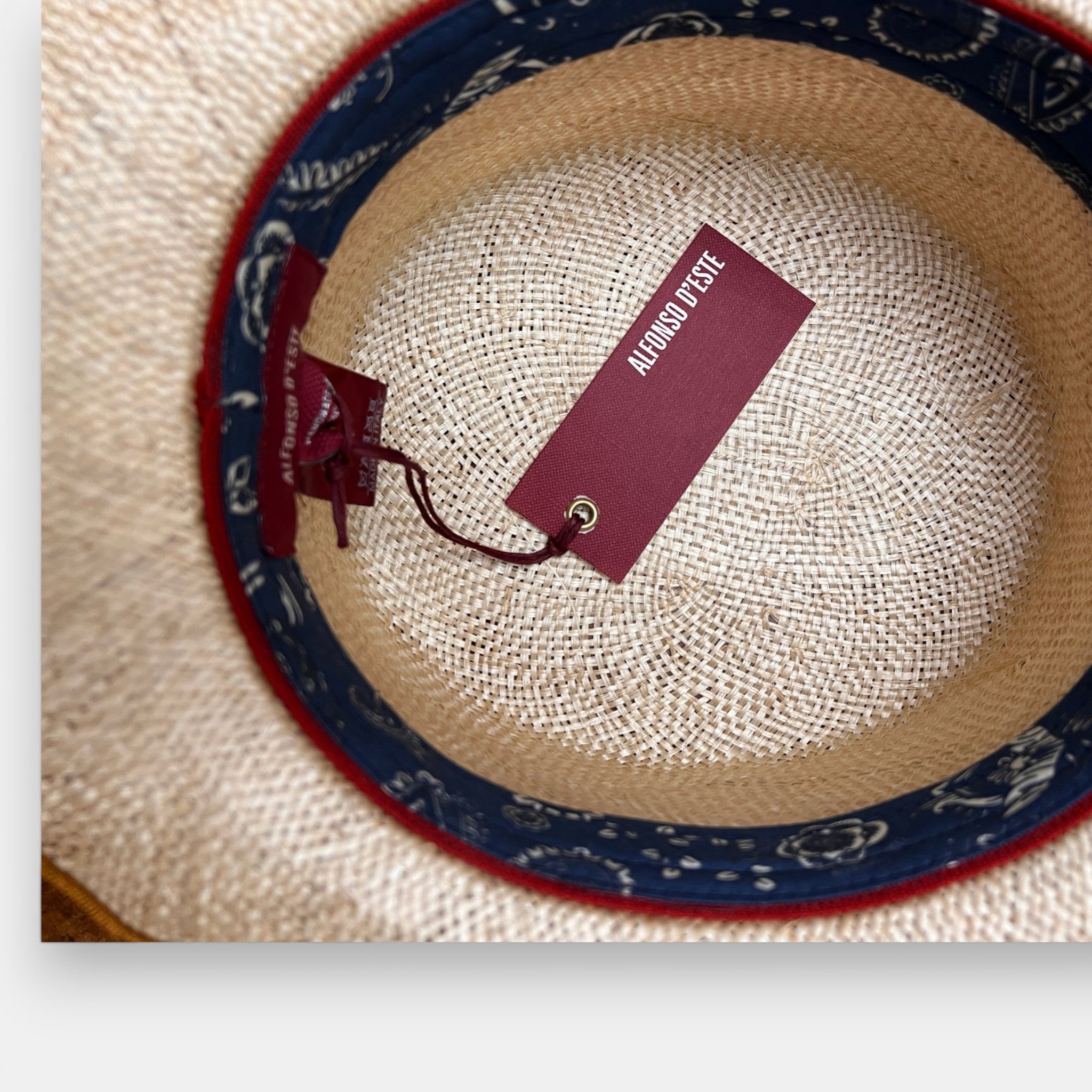 Cappello Cilindro Unisex in Paglia Sisal intrecciata Alfonso D'Este