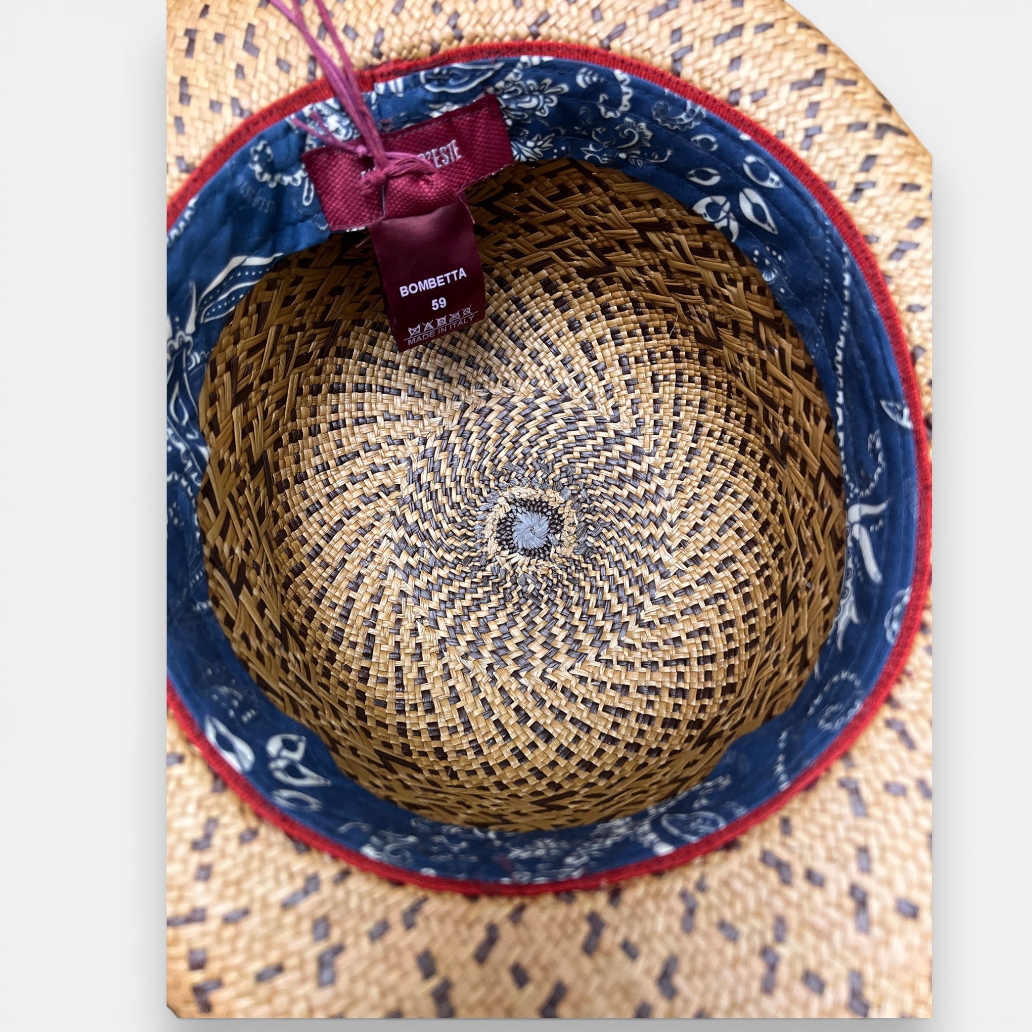 Bombetta Panama Originale Bicolor Alfonso D'Este - Cappelleria Bacca