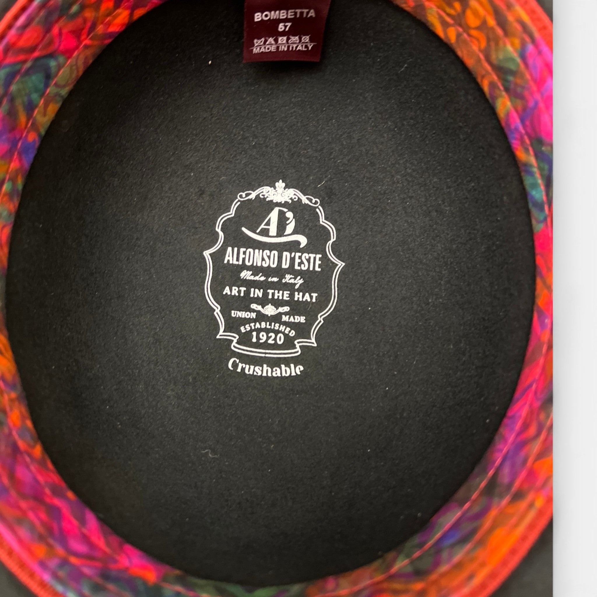 Bombetta Unisex Nera in Feltro Di Lana Effetto Velluto - Cappelleria Bacca