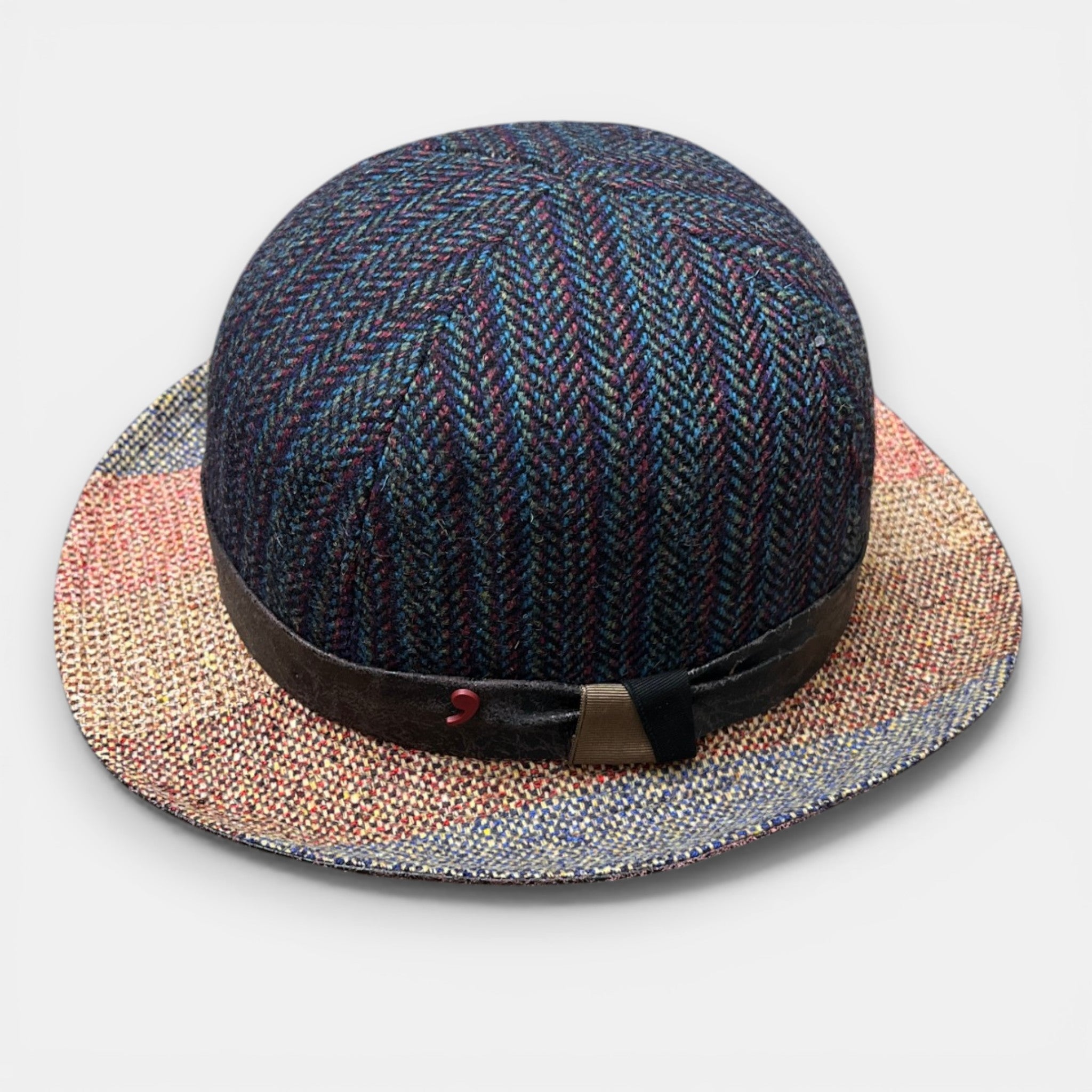 Bombetta in Tweed di Lana Con Dettagli in Pelle Alfonso D'Este