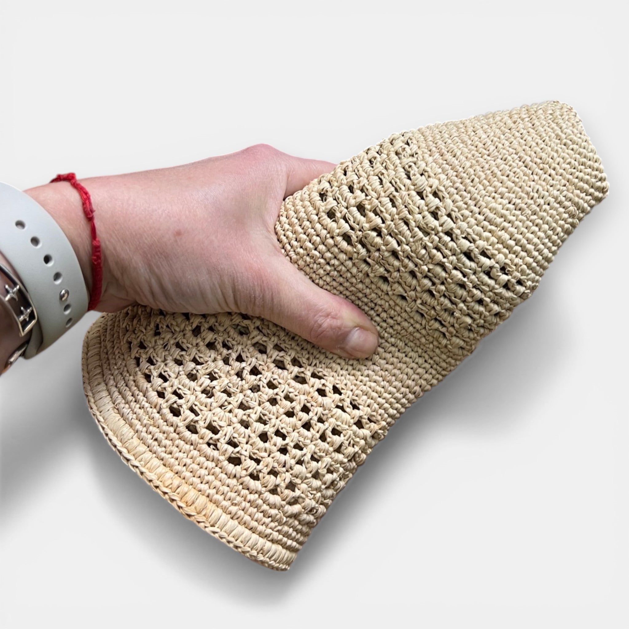 Cappello Cloche Estivo in Raffia Crochet