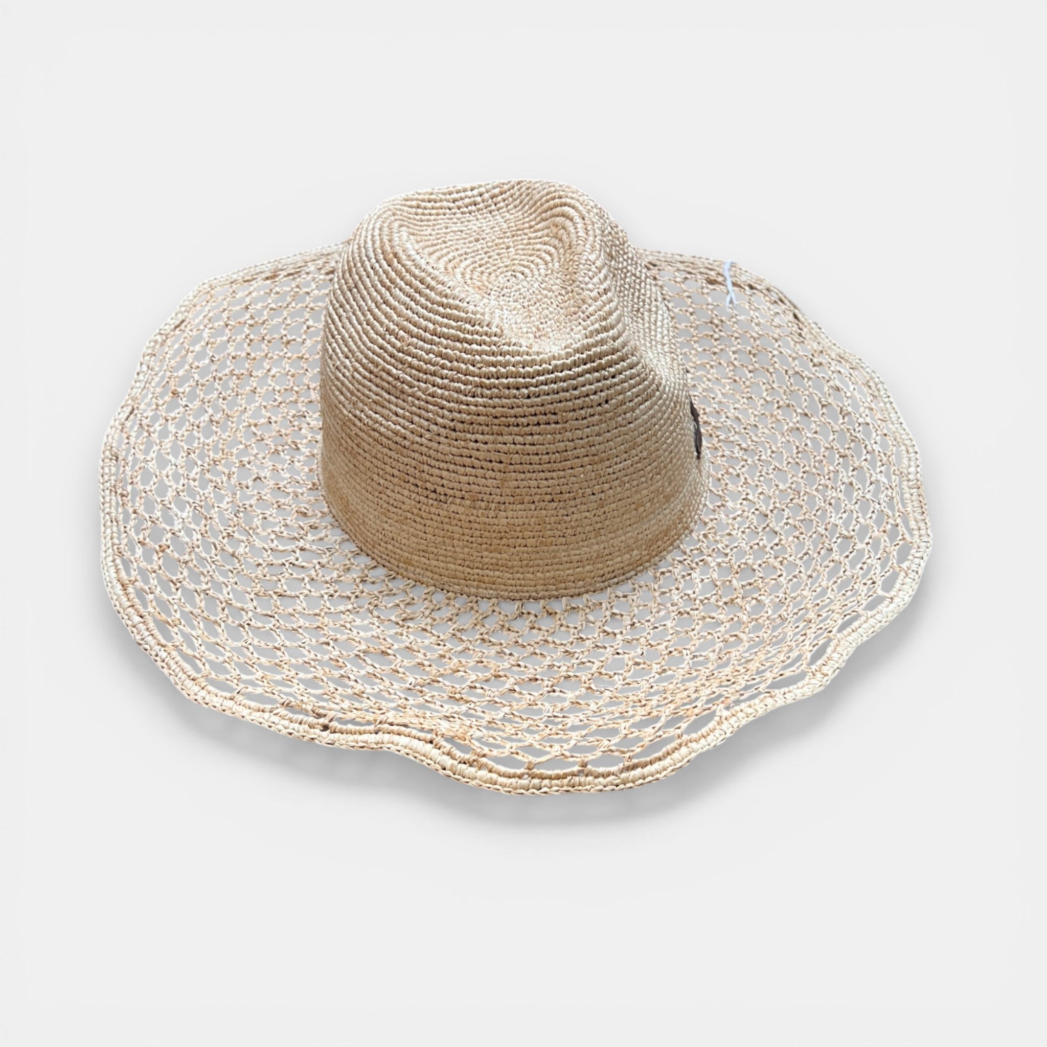 Cappello a Tesa Larga Estivo in Raffia Crochet