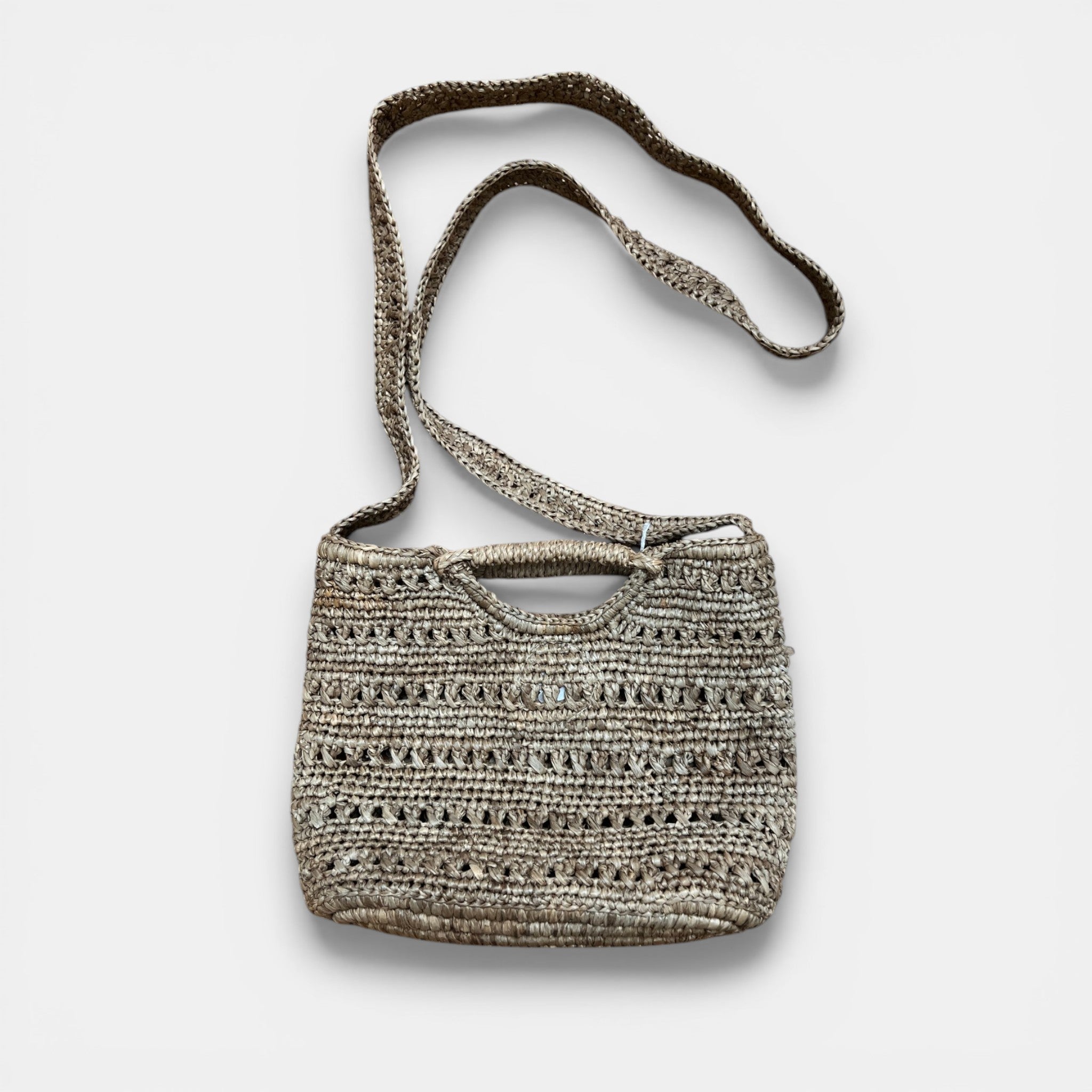 Borsetta in Raffia Crochet con Tracolla - Cappelleria Bacca