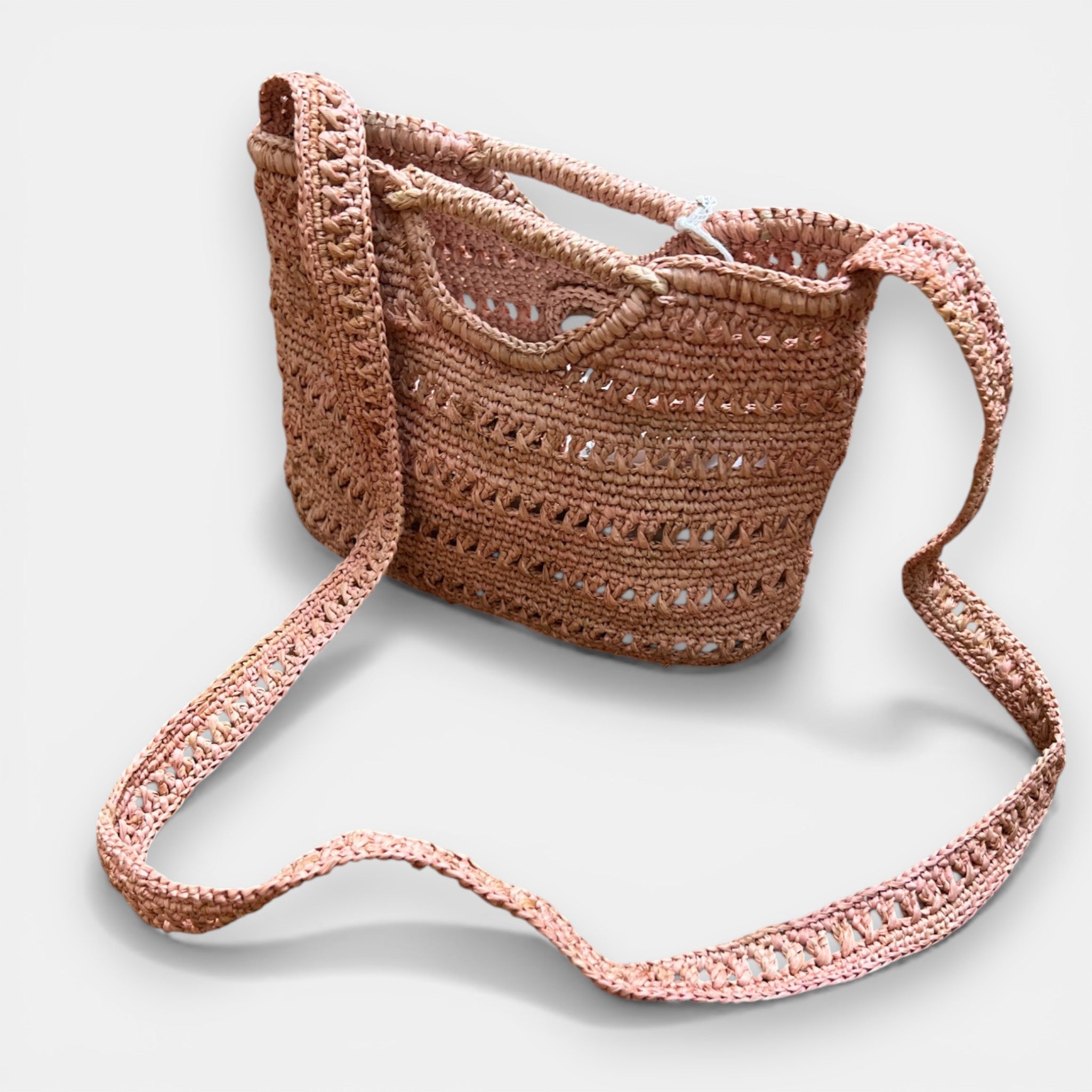 Borsetta in Raffia Crochet con Tracolla - Cappelleria Bacca