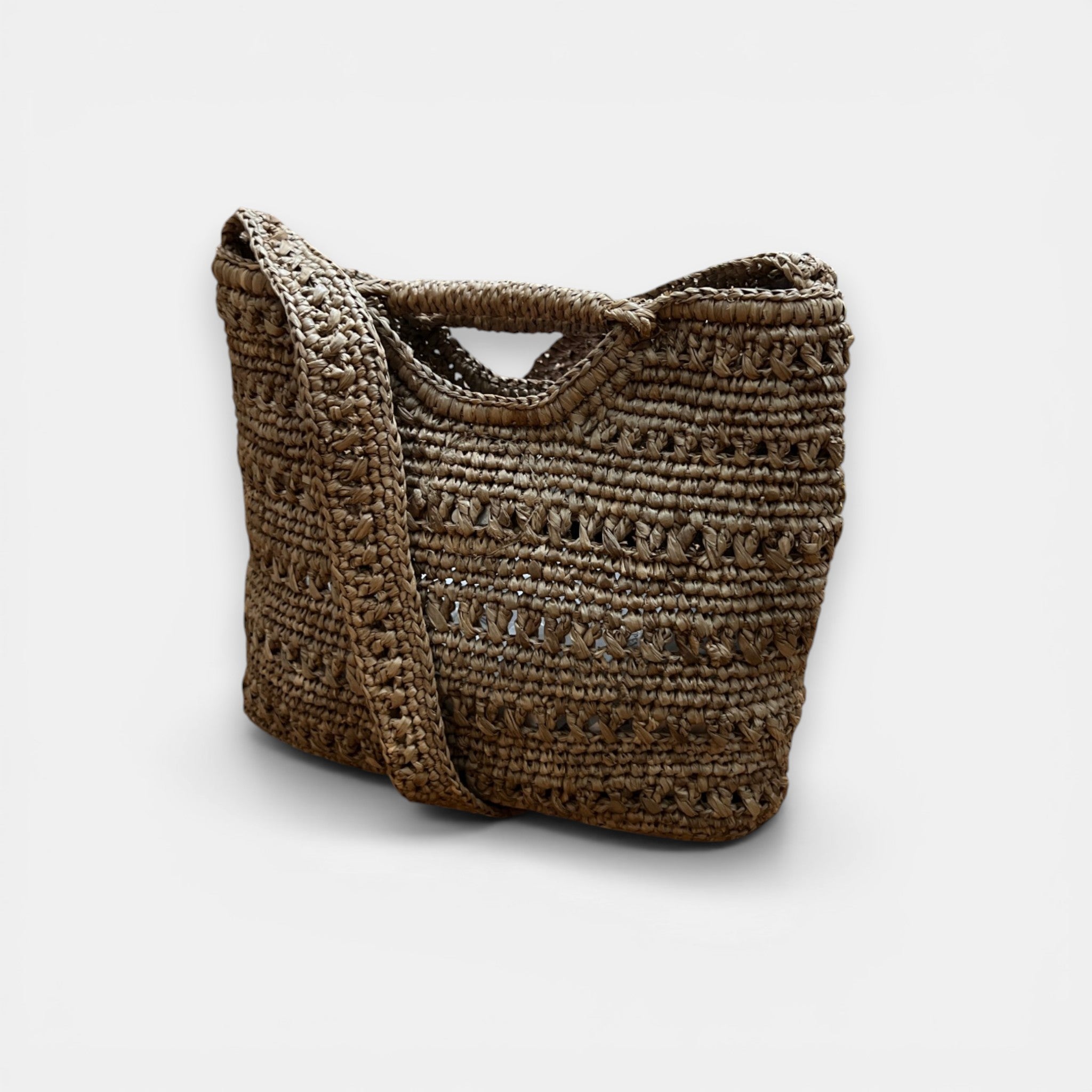 Borsetta in Raffia Crochet con Tracolla - Cappelleria Bacca