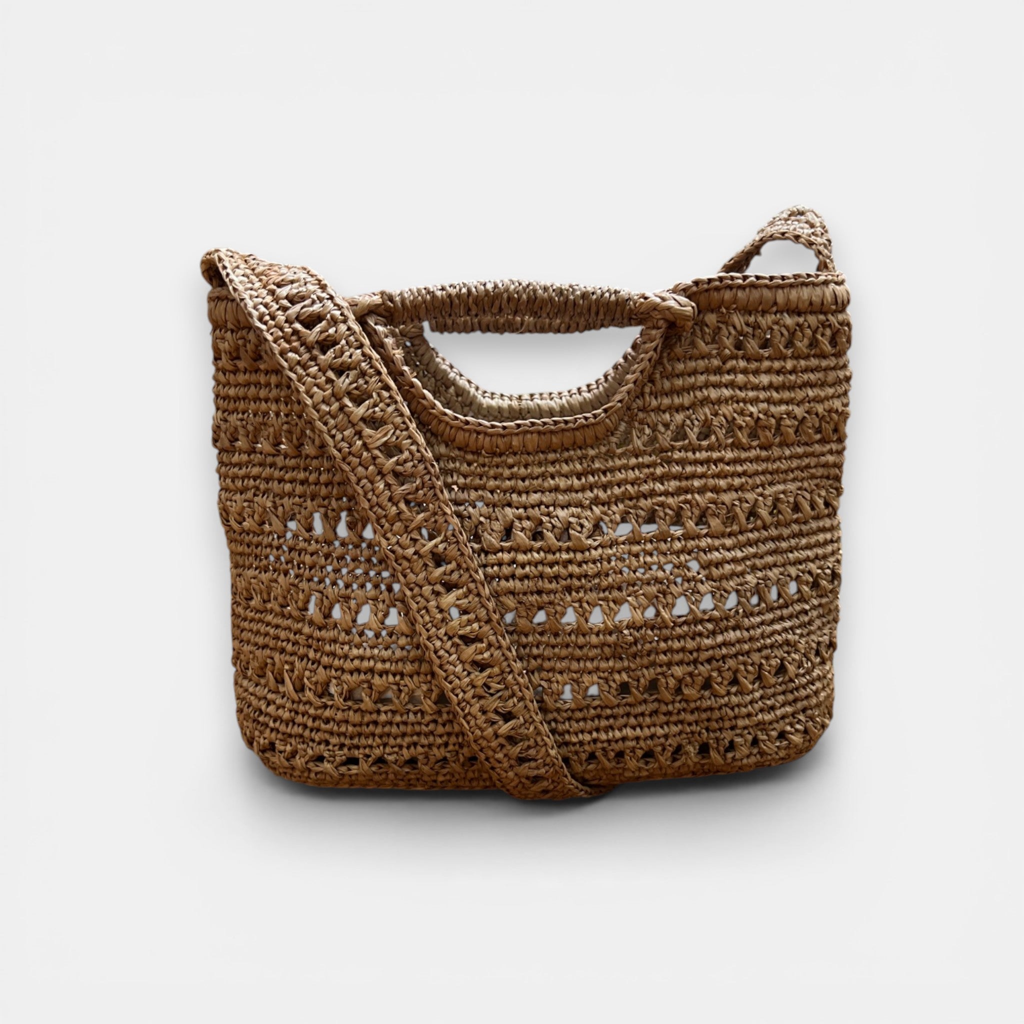 Borsetta in Raffia Crochet con Tracolla - Cappelleria Bacca