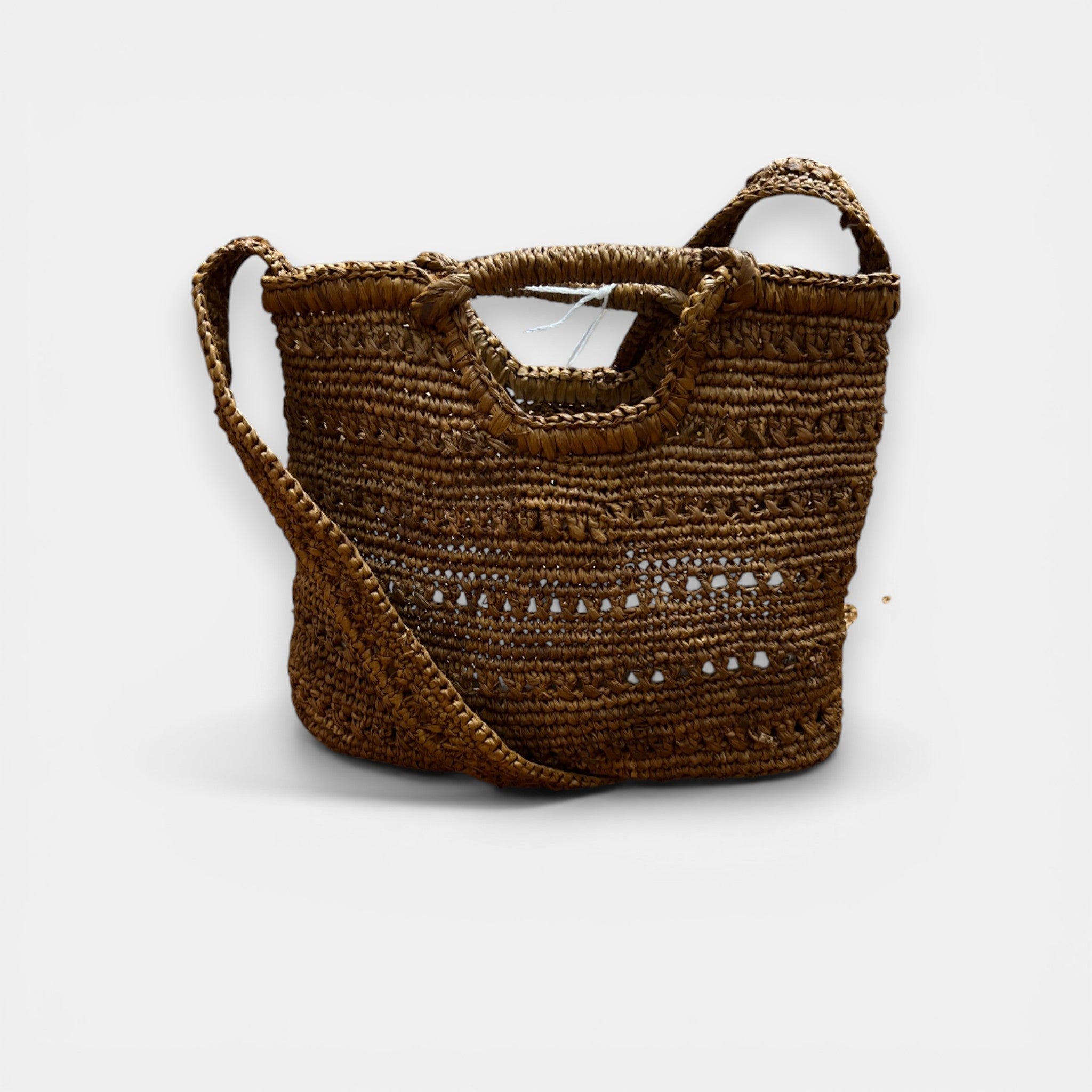 Borsetta in Raffia Crochet con Tracolla - Cappelleria Bacca