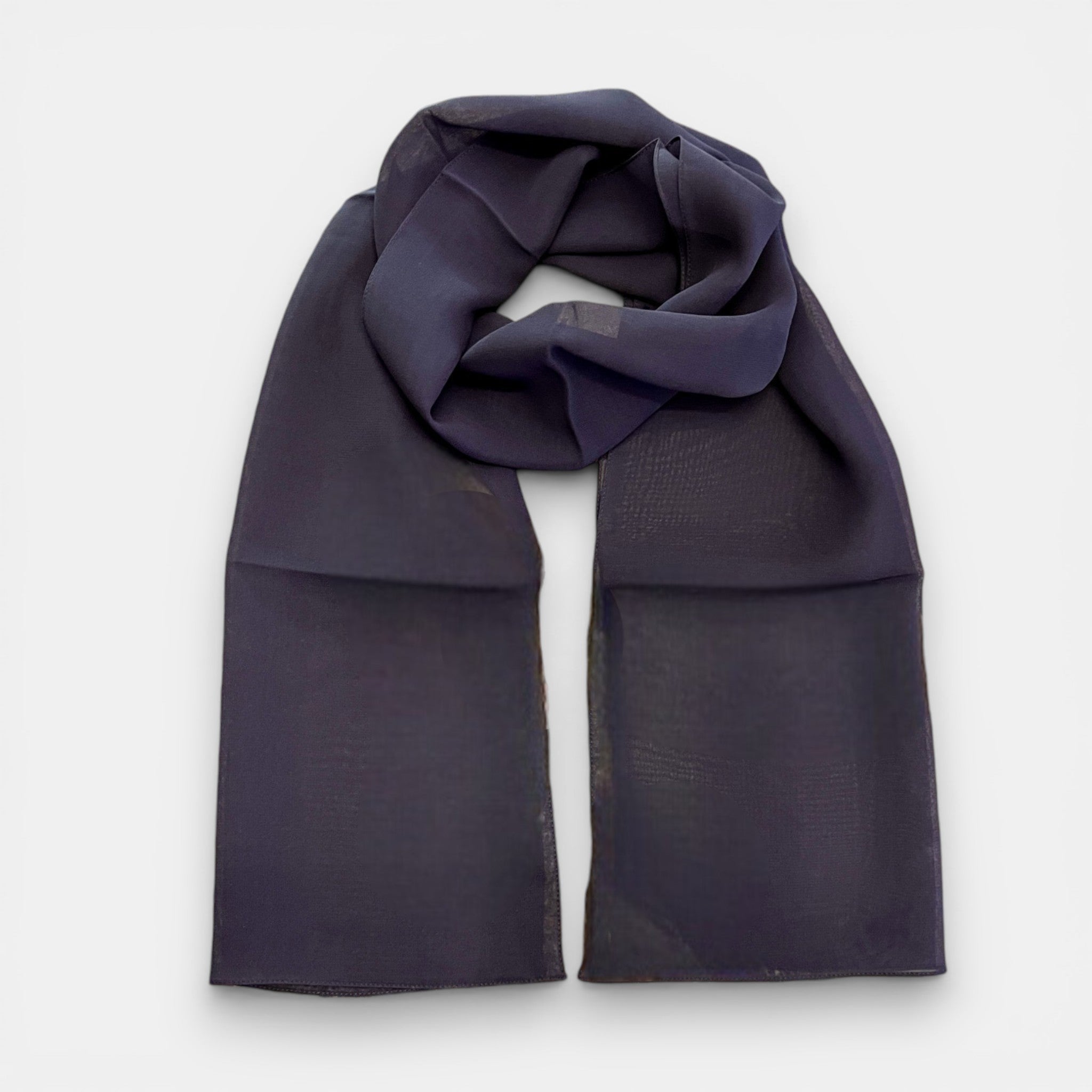 Sciarpa in Pura Seta Georgette Tinta Unita 35x160 cm