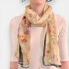 Sciarpa in Pura Seta Georgette Motivo Floreale 45x160 cm