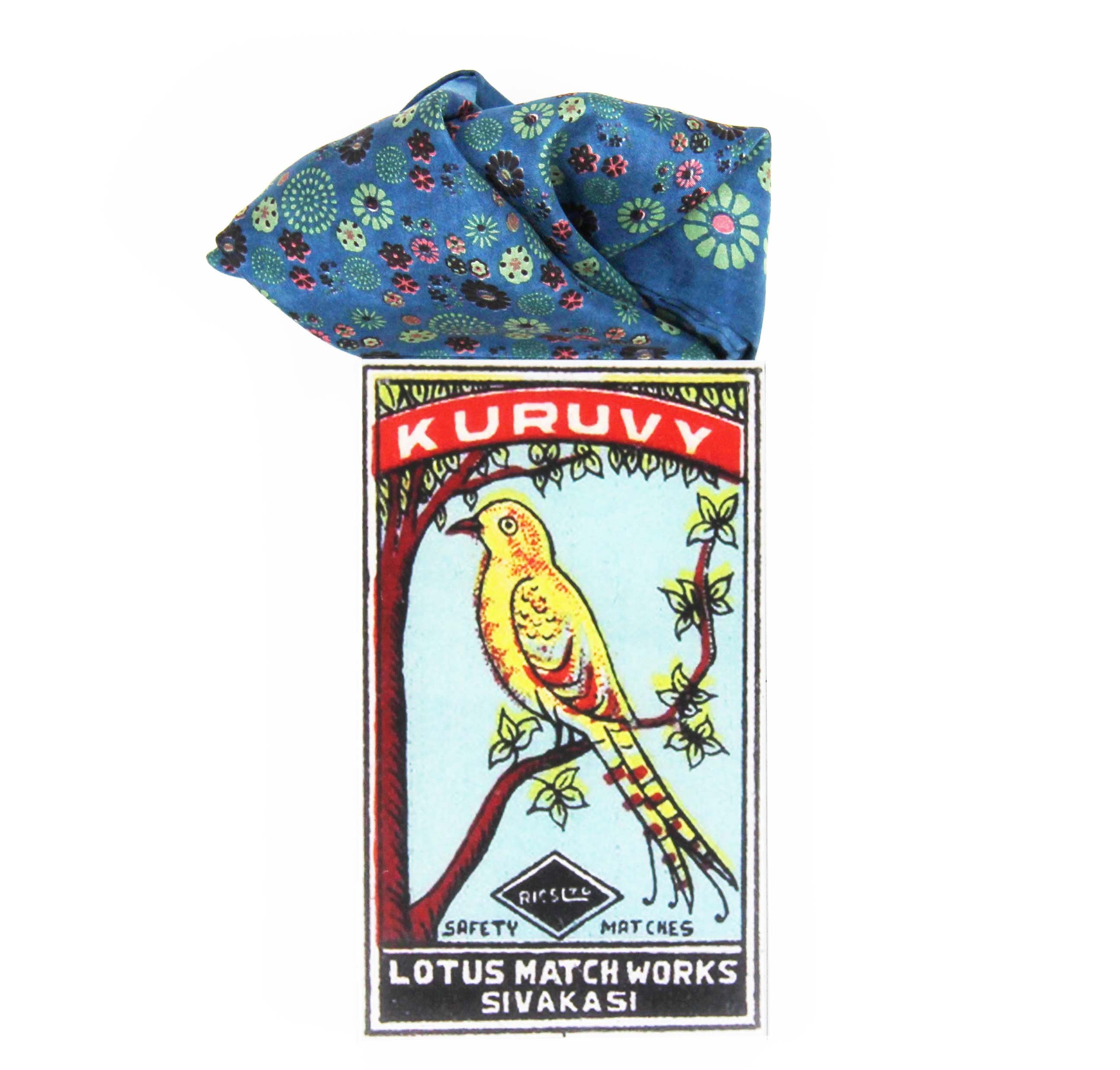 Foulard in Pura Seta 50x50 cm Hanami In Scatola Vintage