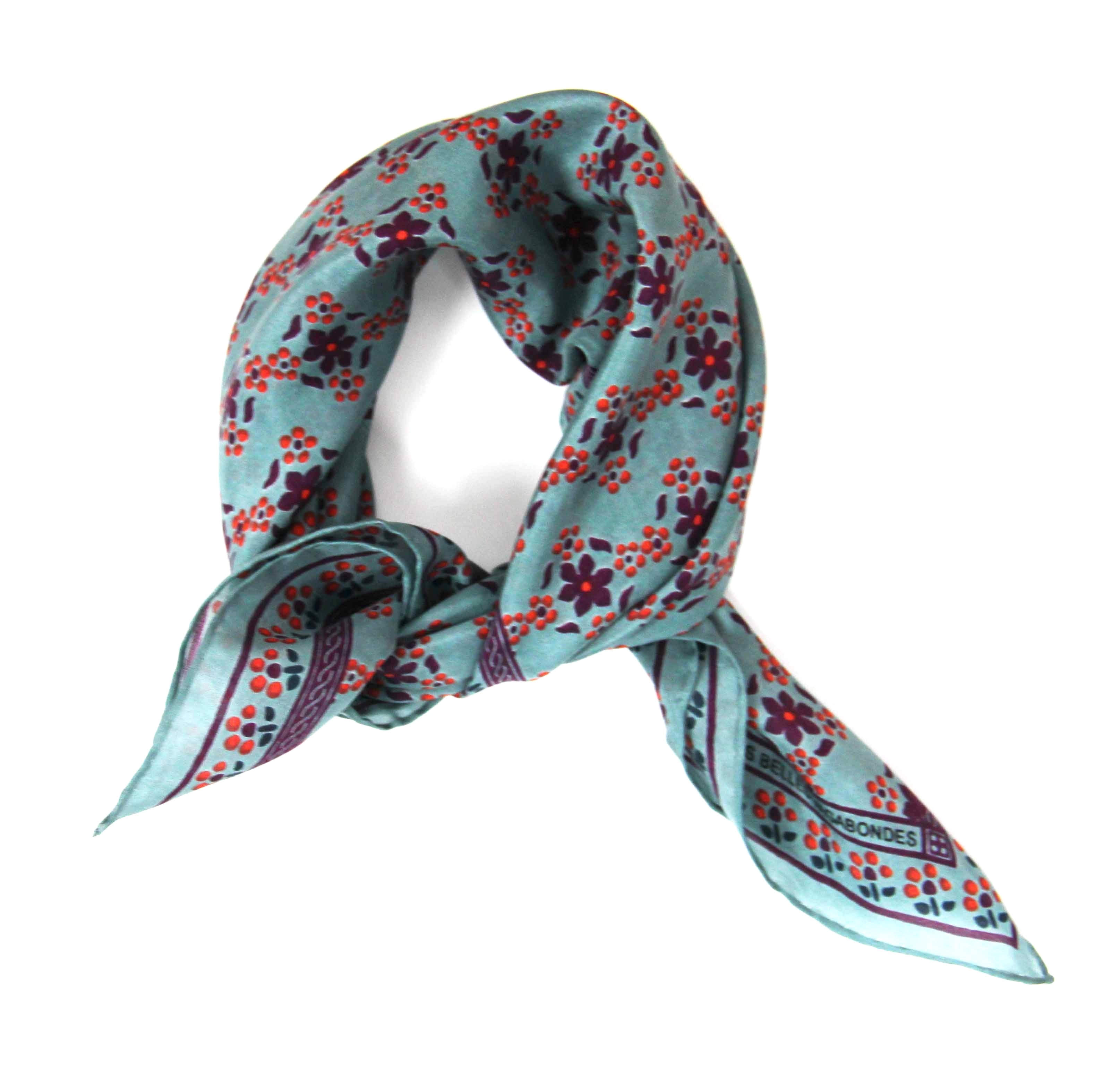 Foulard In Pura Seta 50 x 50 cm Natasha In Scatola Vintage