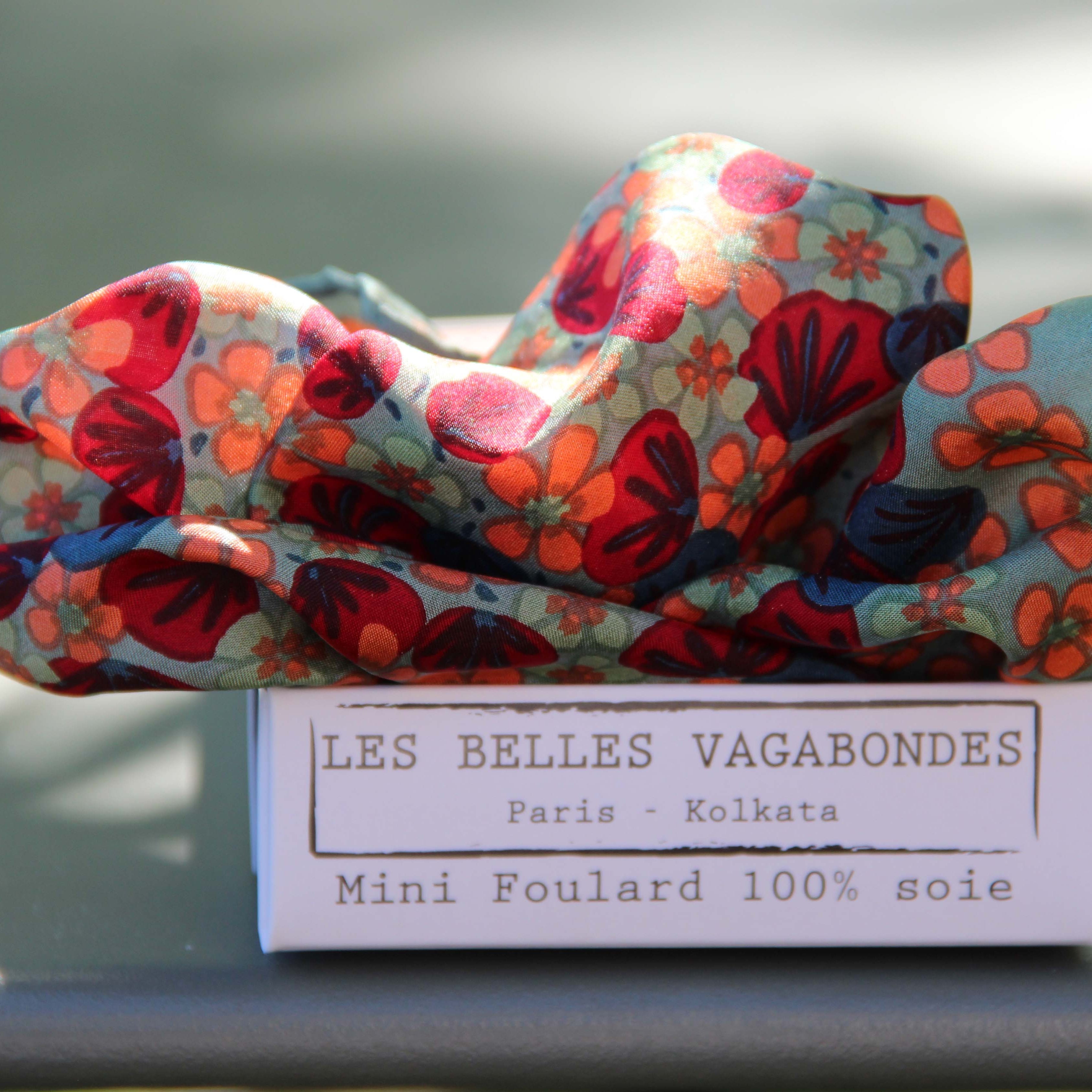 Foulard in Pura Seta 50x50 cm Capucine In Scatola Vintage