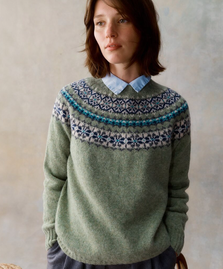 Maglione Donna In Maglia Di Lana Scozzese Fairisle Jumper